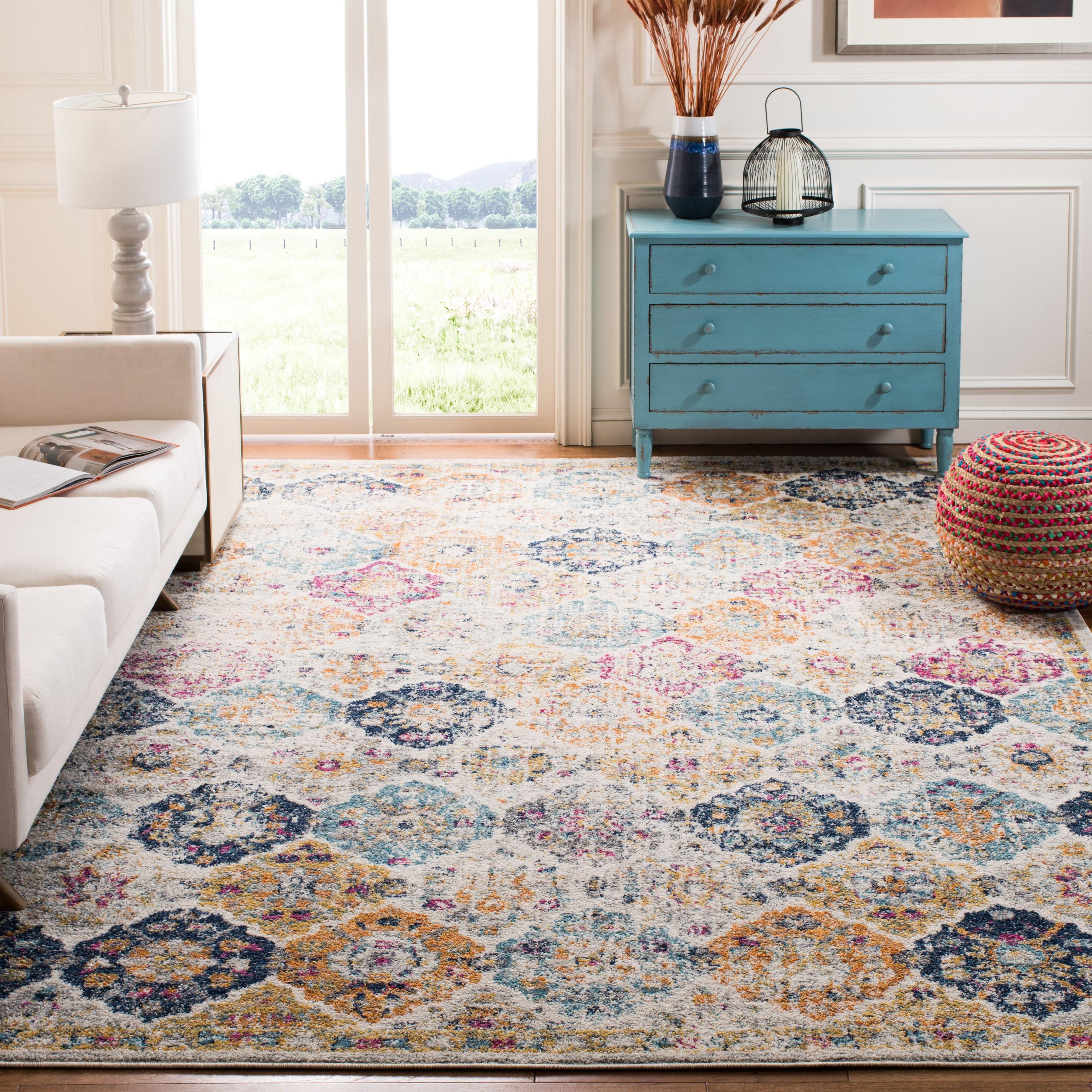 Madison MAD611 Power Loomed Indoor Area Rug - Cream/Multi - 10'x14' - Safavieh