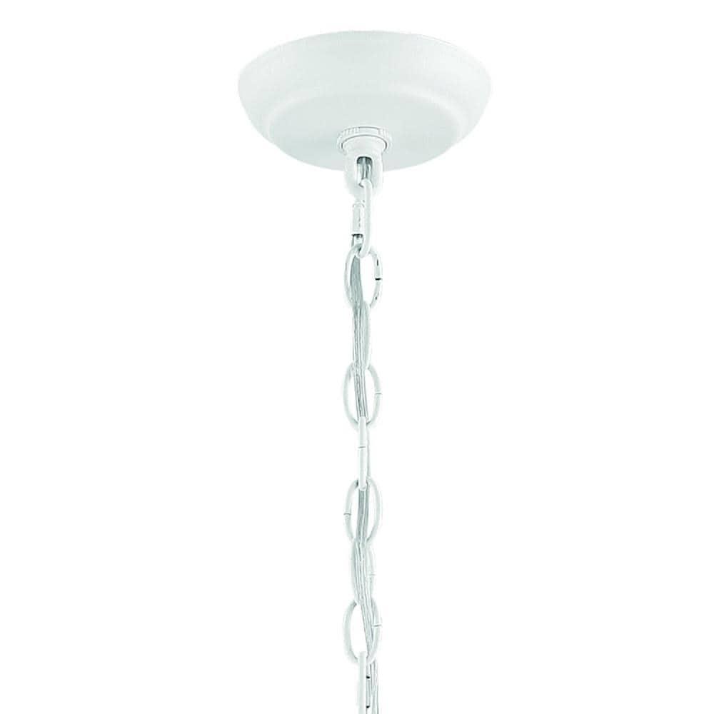 Mini Elegance 6-Light Matte White Floral Chandelier