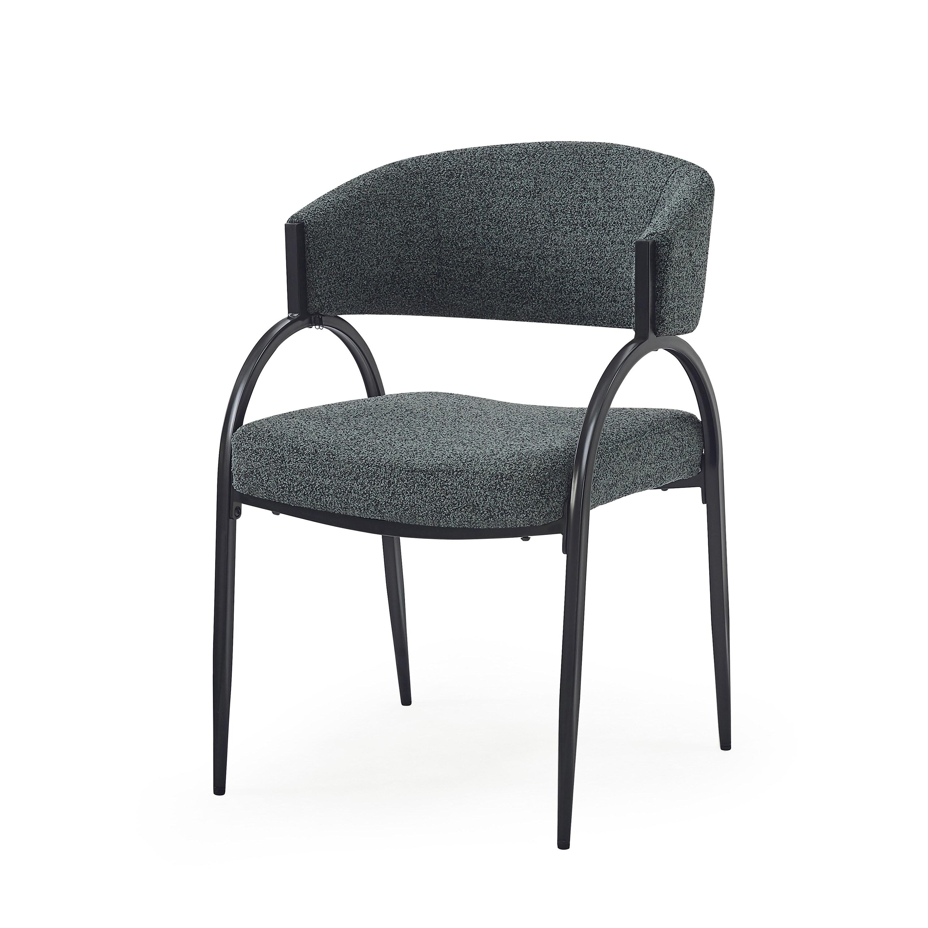 Christopher Knight Home Hayden Upholstered Armrest Dining Chairs with Metal Legs (Set of 2), Dark Green/Black