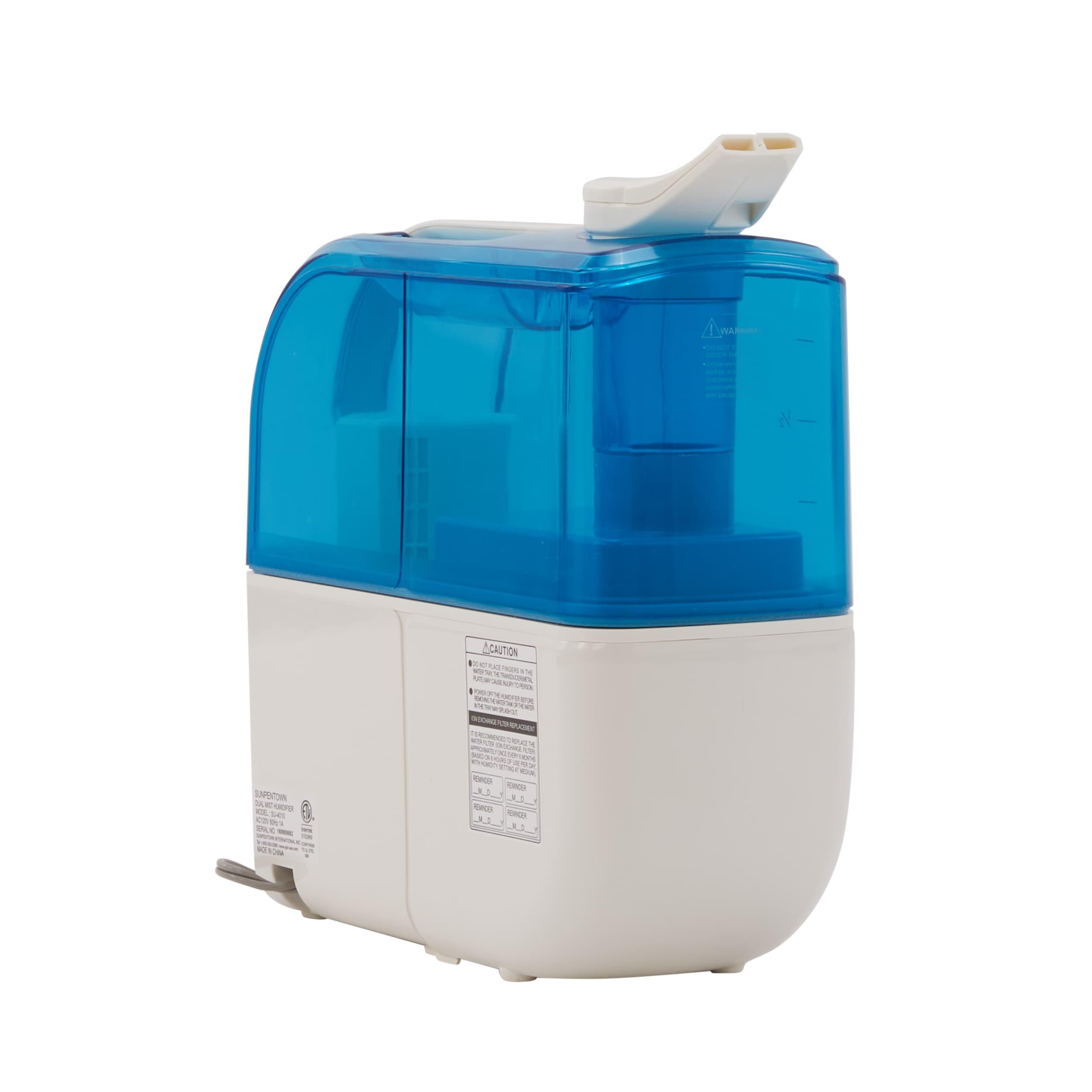 SPT Blue and White Dual Mist Humidifier with Automatic Shutoff