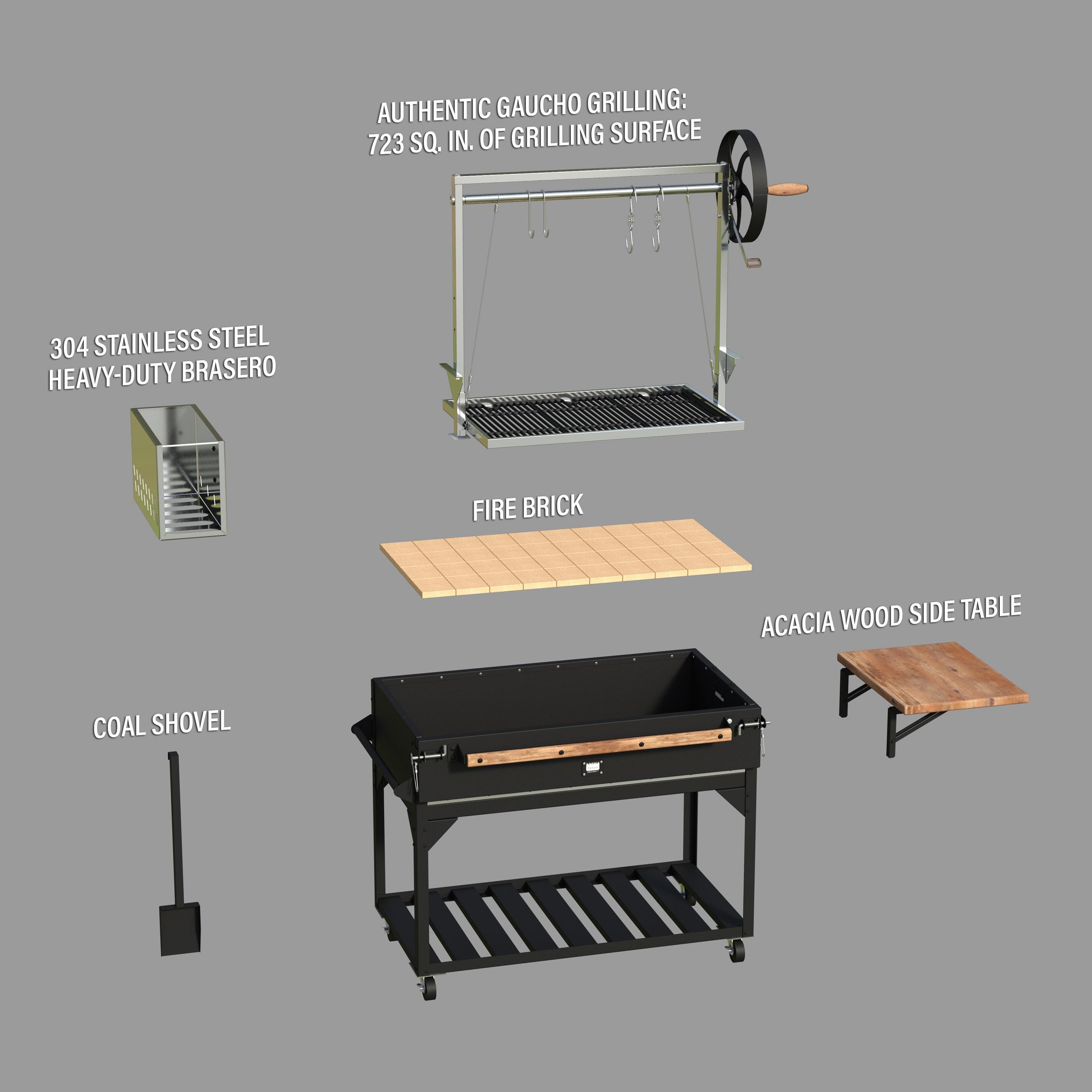 Backyard Discovery Premium Argentine/Santa Maria Bbq Grill With Wood Fire And Charcoal Grill