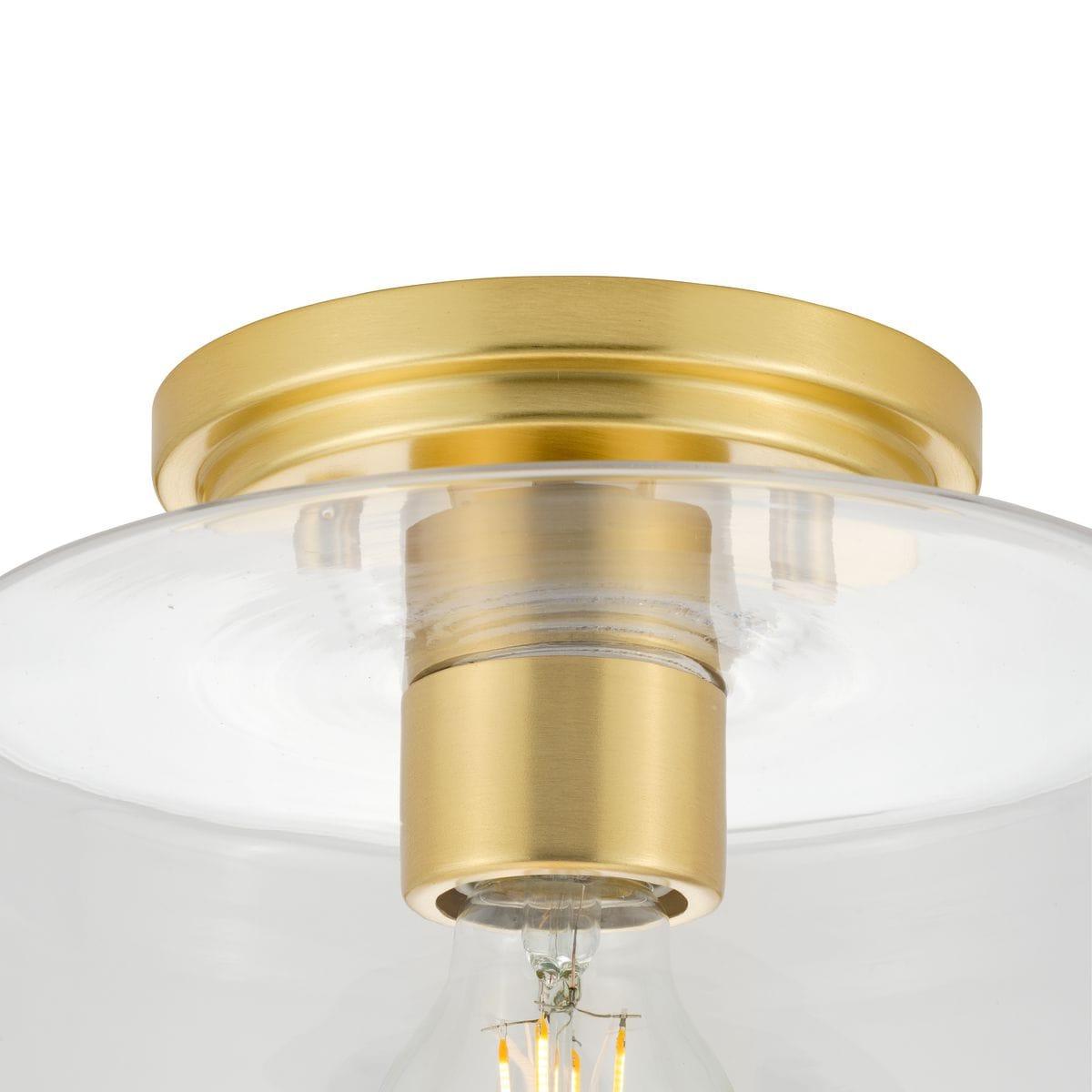 Progress Lighting, Adley Collection, 1-Light Flush Mount, Satin Brass, Clear Glass Shade