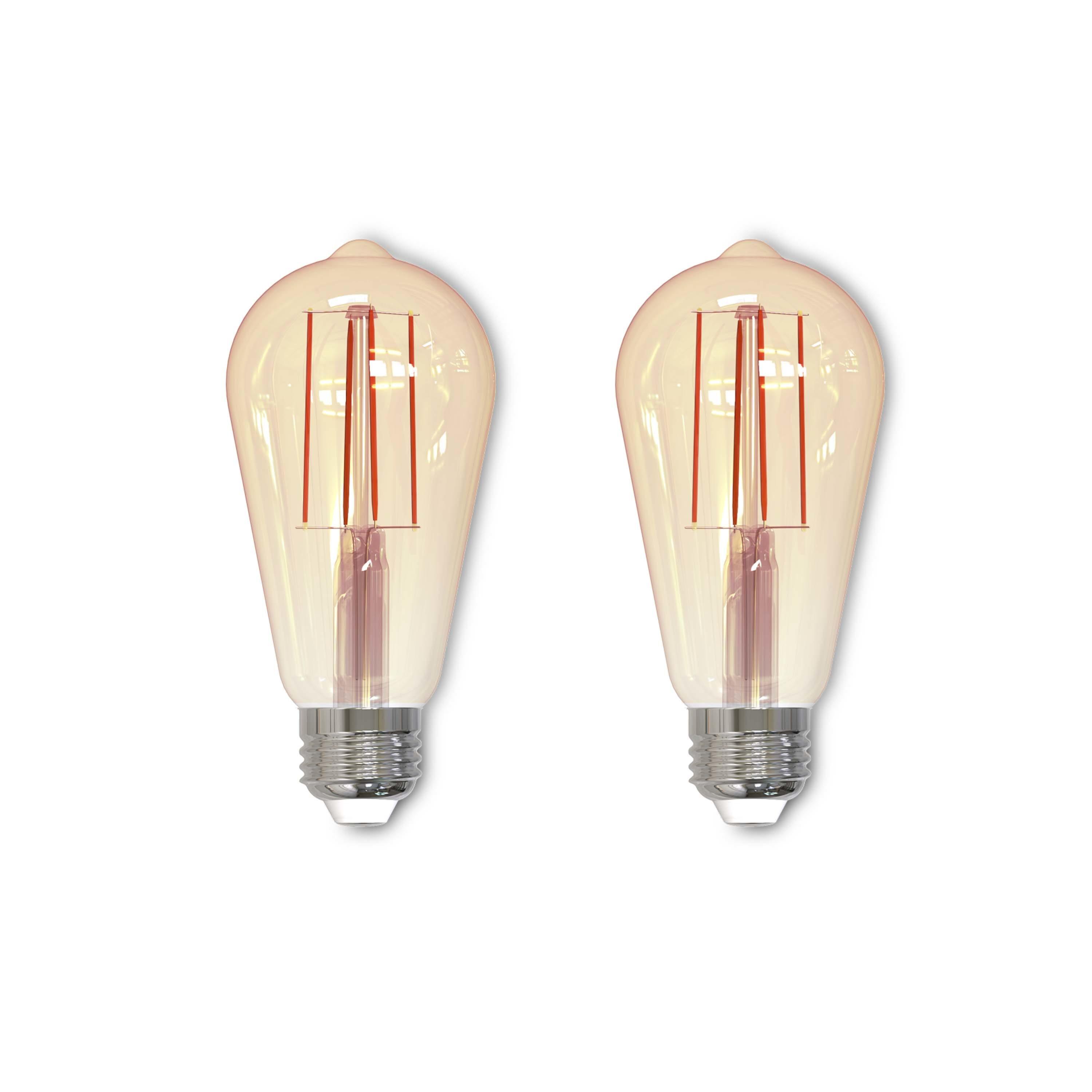 Bulbrite Industries 861410 60 Watt Equivalent, ST18 LED, Antique Dimmable Light Bulb, (2200K) E26/Medium (Standard) Base (Set of 2)