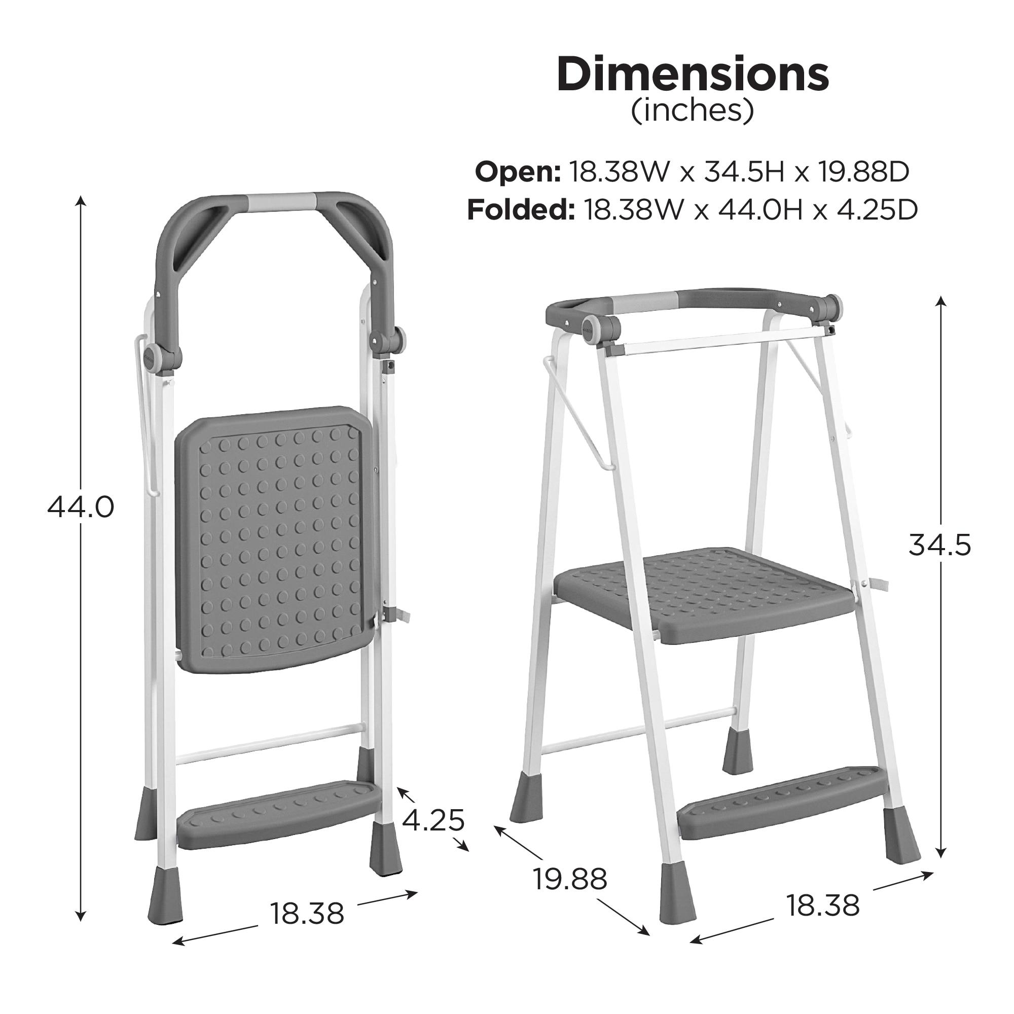 COSCO 2-Step Kitchen Stepper Adult Folding Step Stool, Kids Folding