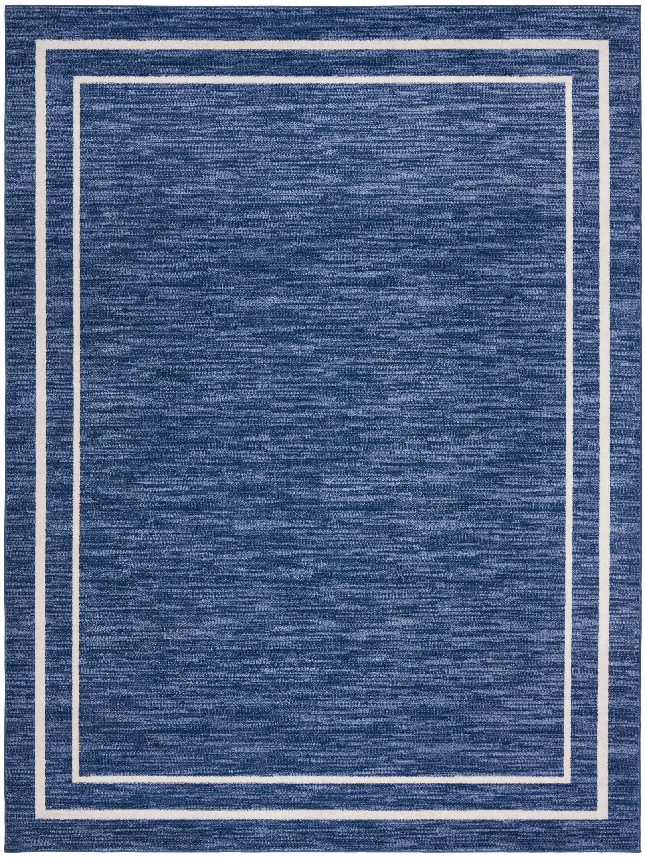 Nourison Essentials 10' x 14' Navy/Ivory Contemporary Indoor/Outdoor Rug