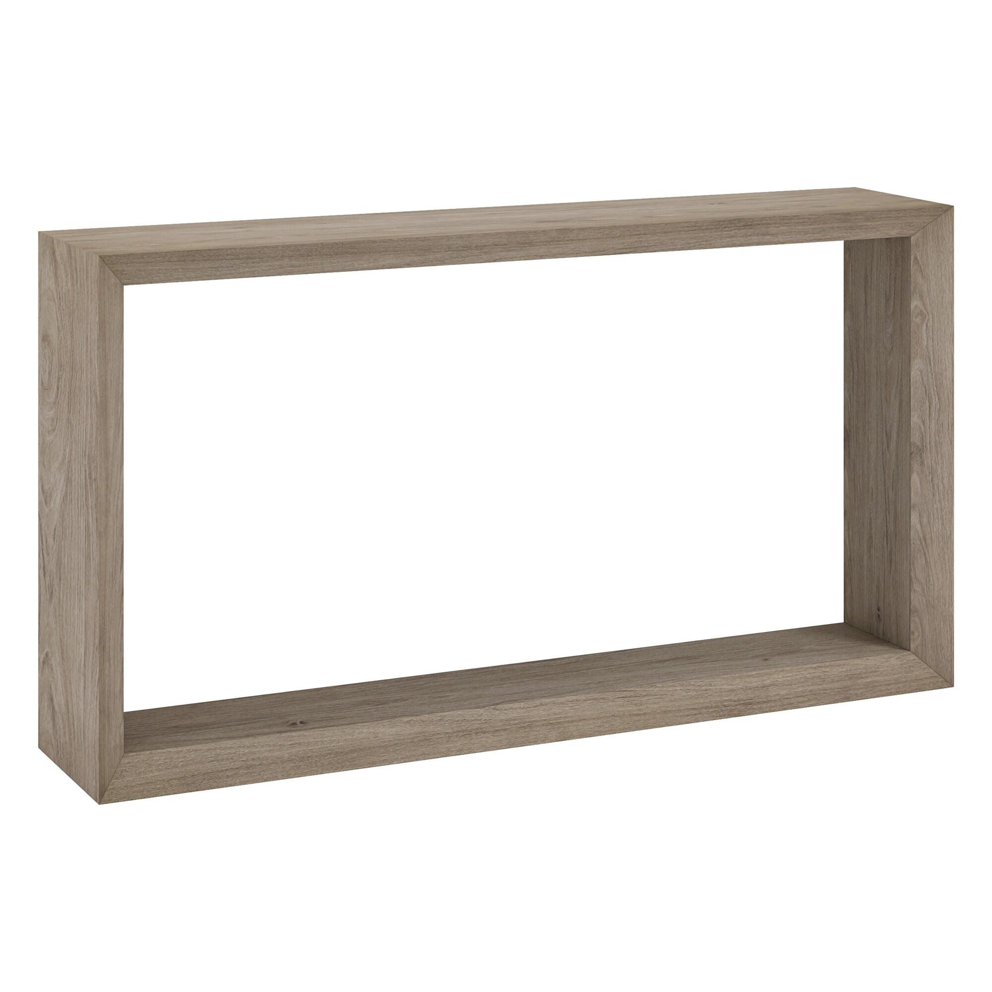 Evelyn&Zoe Osmond 55" Wide Rectangular Console Table, Antiqued Gray Oak