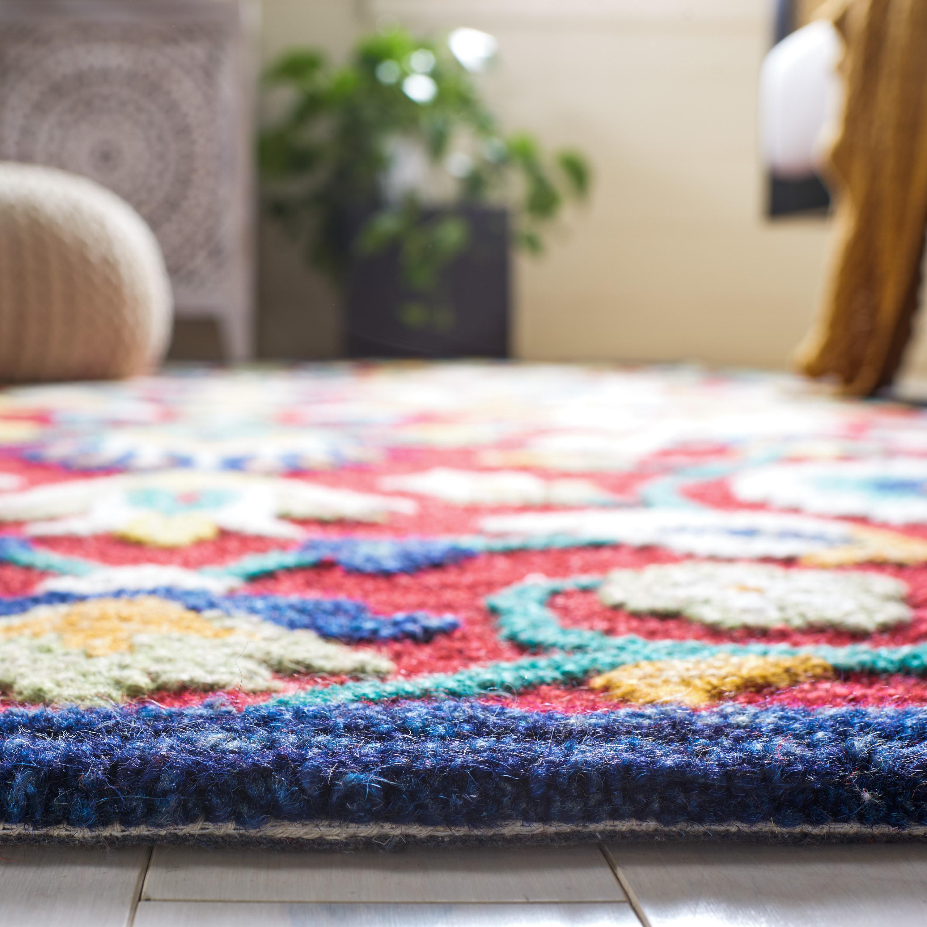 Blossom BLM562 Hand Tufted Area Rug - Red/Ivory - 8'x10' - Safavieh.