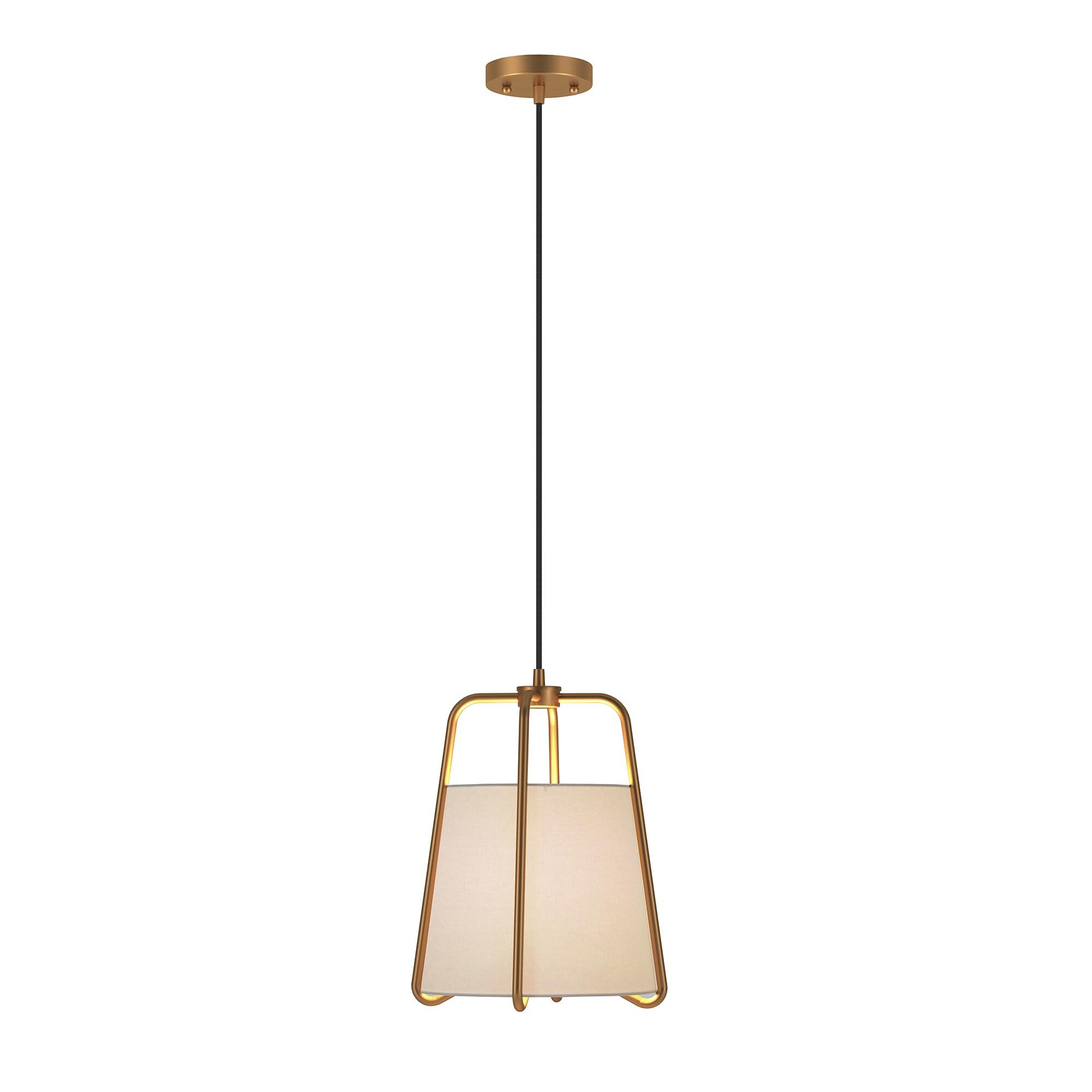 Evelyn&Zoe Mid-Century Modern Fabric and Metal Pendant