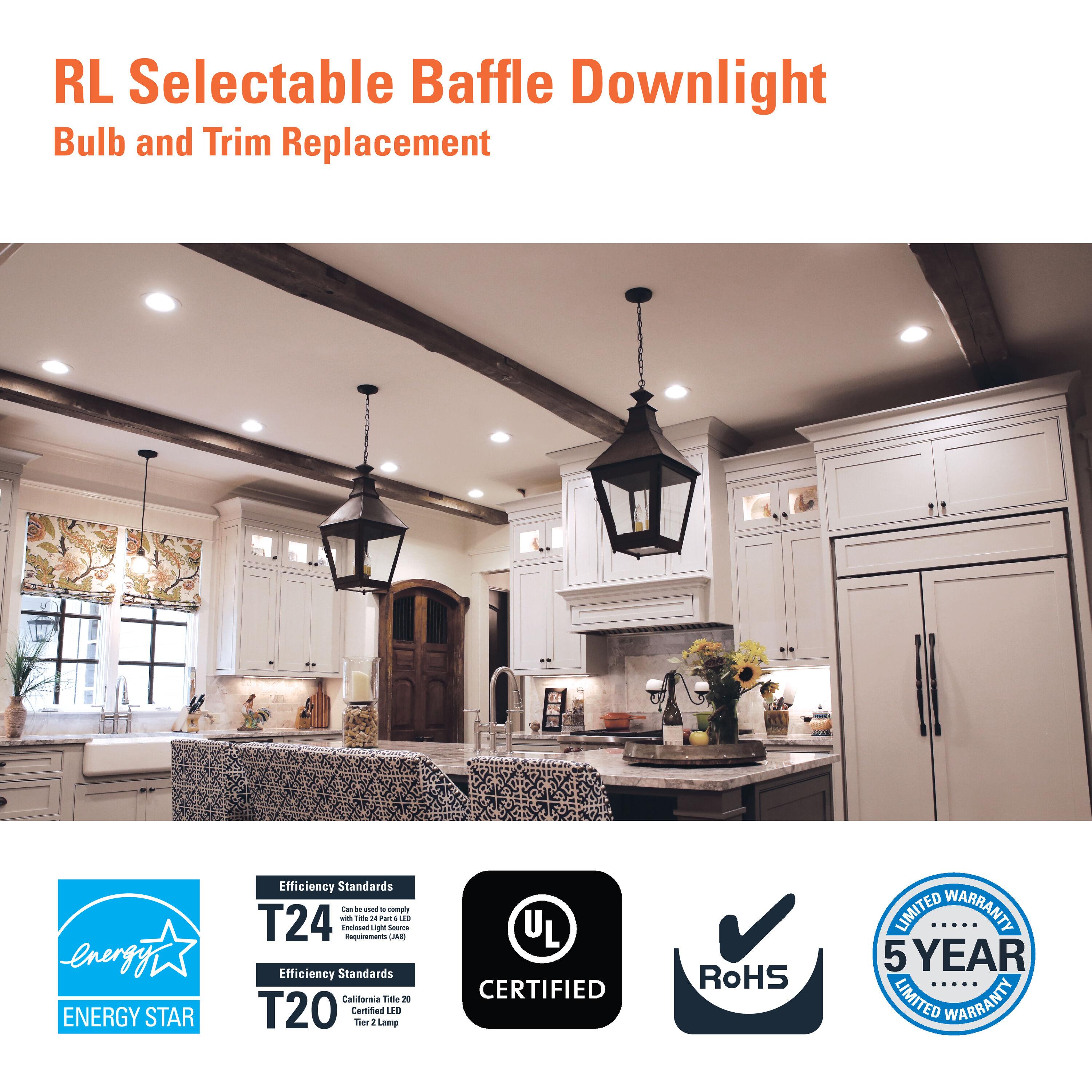 Halo RL56 Series Matte White 5/6 in. W LED Retrofit Recessed Lighting 7.6 W