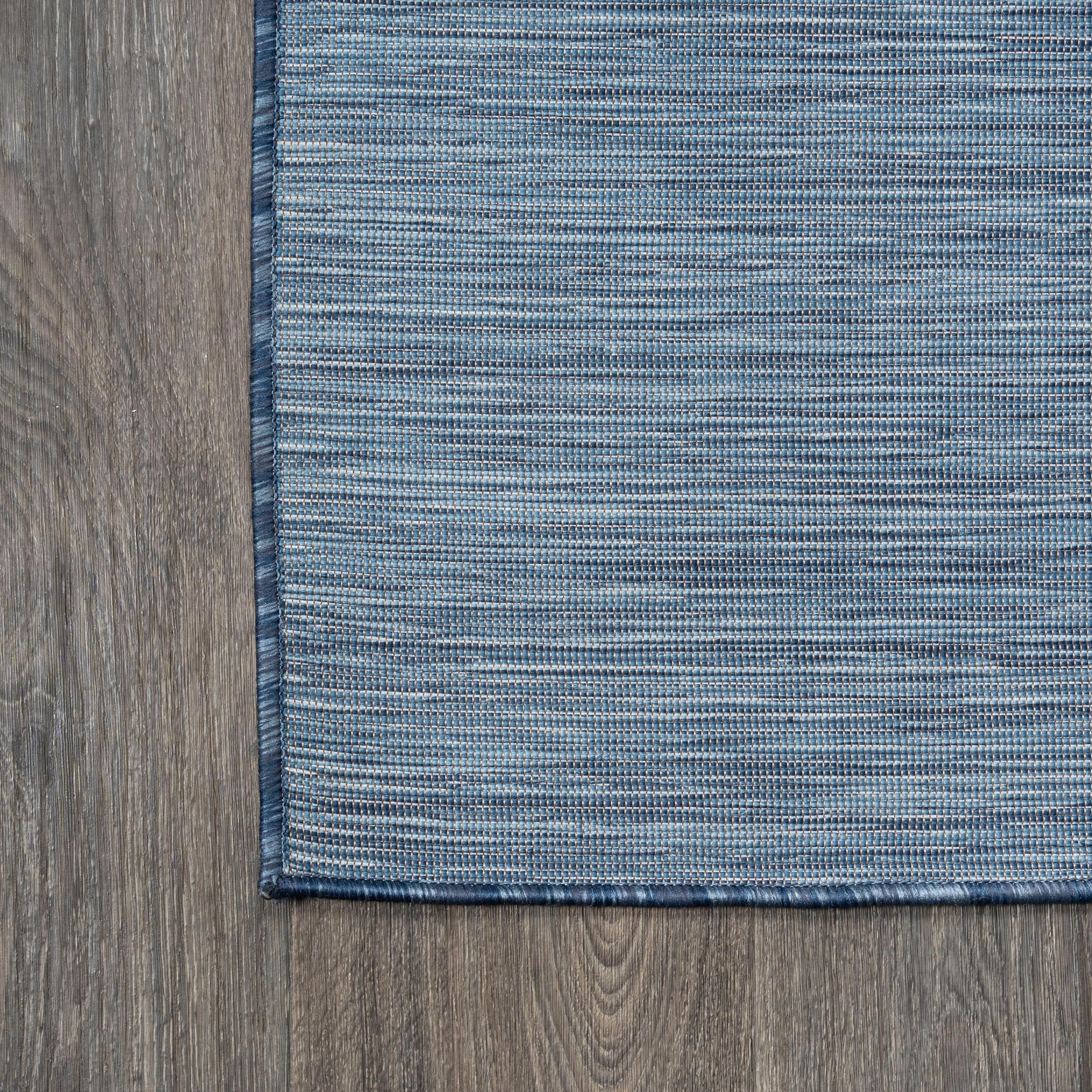 3'x5' Ethan Modern Flatweave Solid  Area Rug, Blue - JONATHAN Y