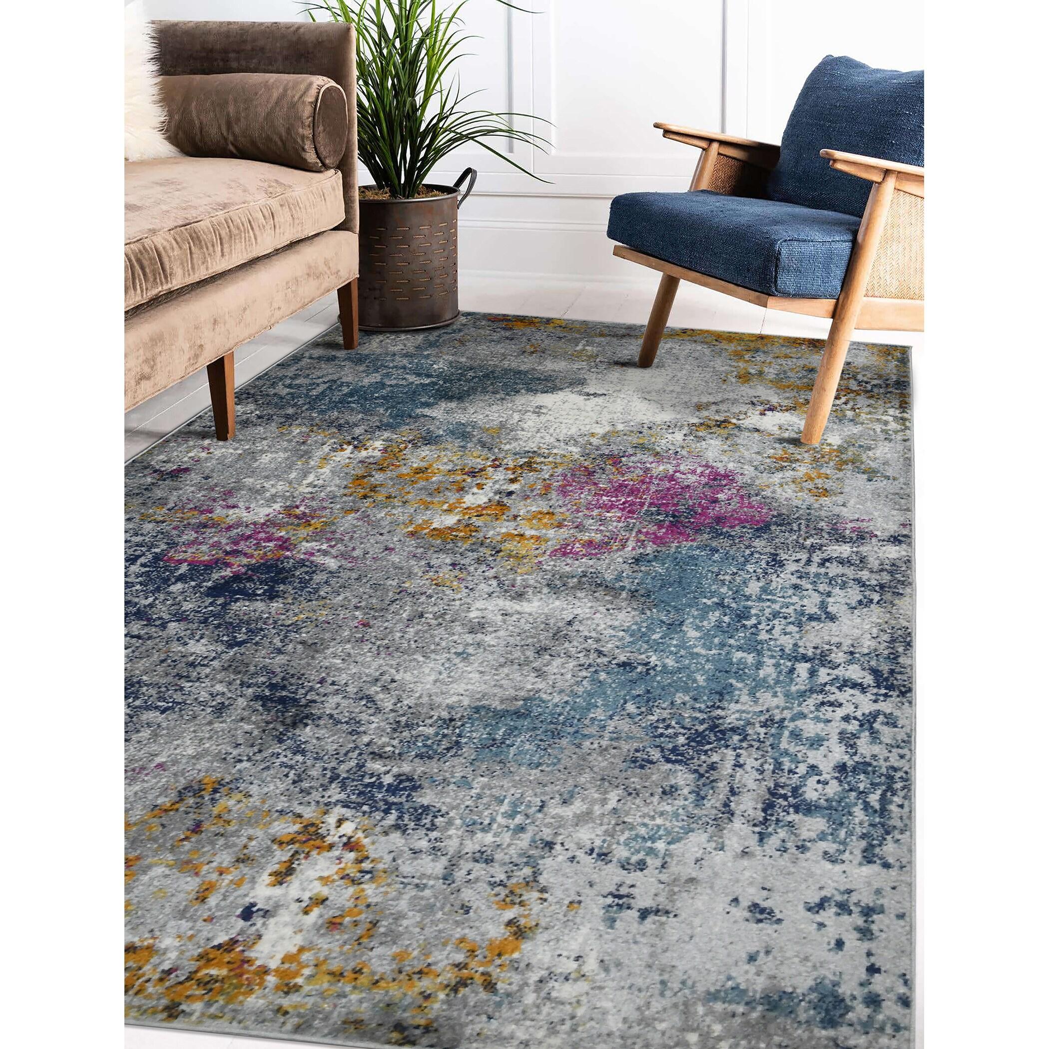 AMER Rugs Hannah Abstract Transitional Durable Performance Multicolor Area Rug