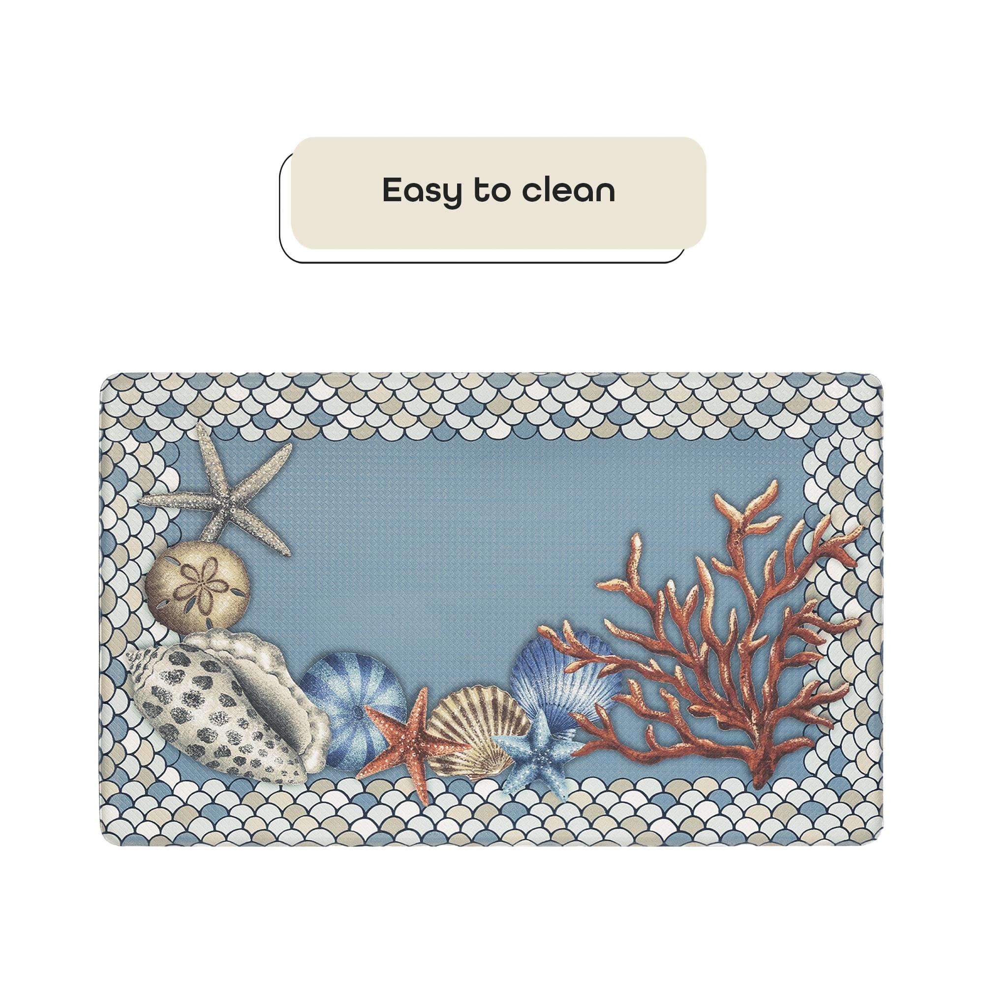 GoodGram Oversized Premium Anti Fatigue Memory Foam Kitchen Floor Mat - 30 in. W x 18 in. L, Nantucket Coastal