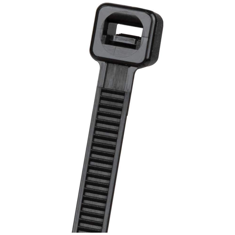 Klein Tools 450-200 100-Piece 7.75 in. 50 lbs. Tensile Strength Heavy Duty Nylon Cable Zip Tie Set - Black
