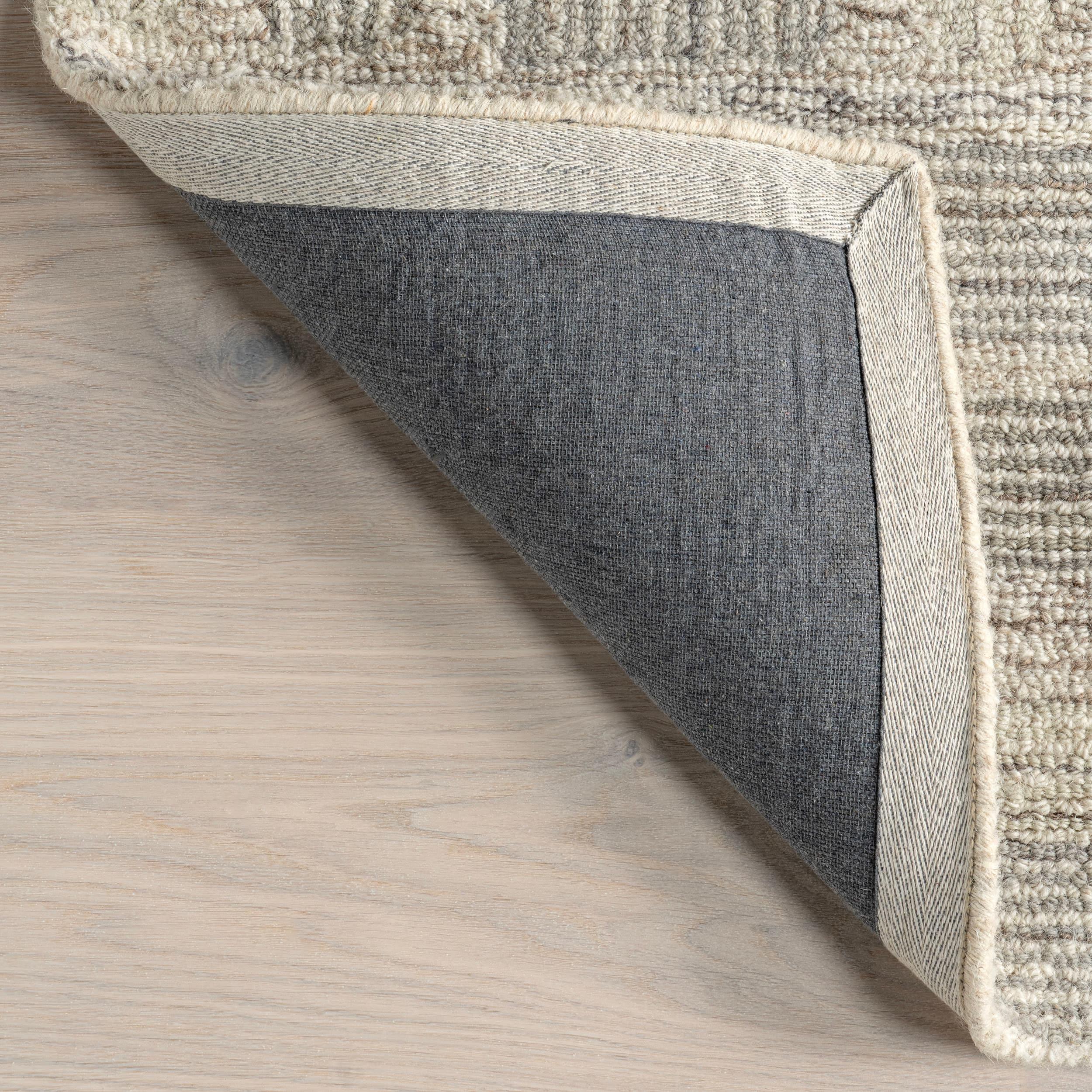 Nuloom Deco Striped Tile Wool Area Rug, 4' x 6', Light Grey