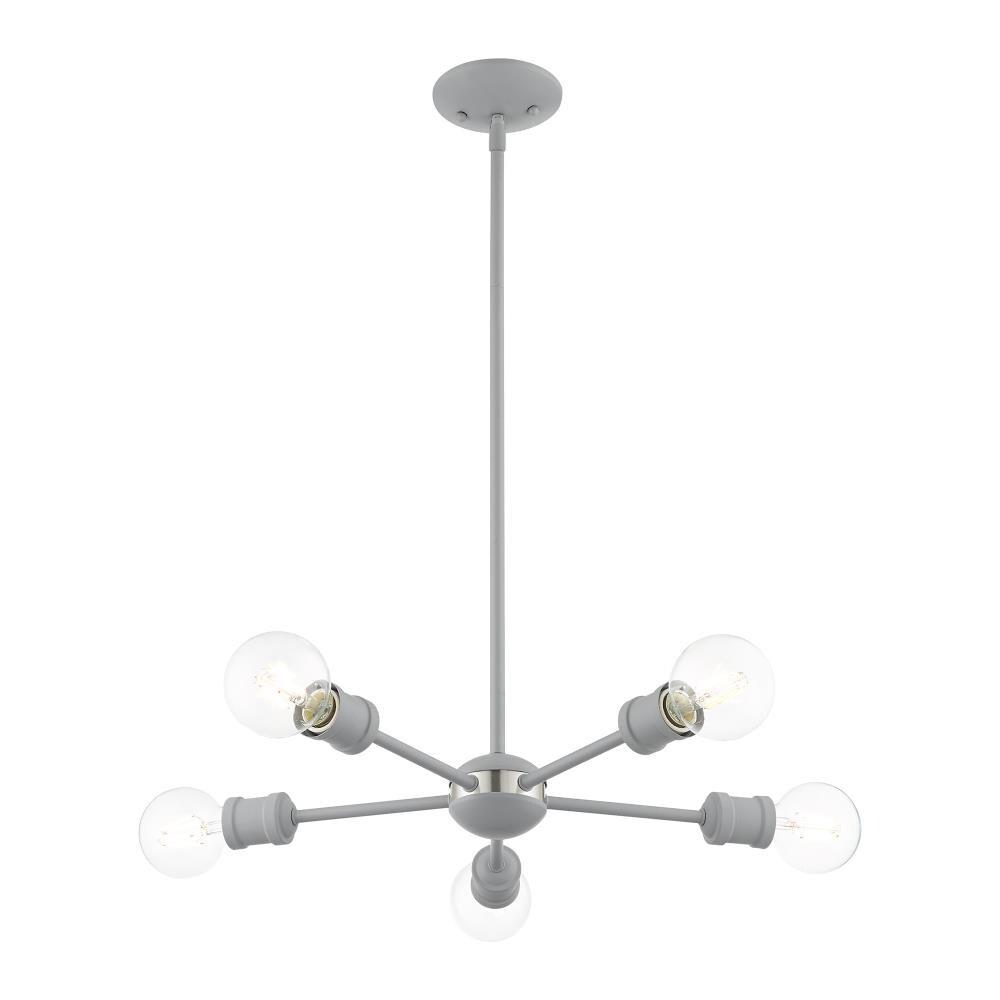 Livex Lighting Lansdale 5 - Light Chandelier in  Nordic Gray