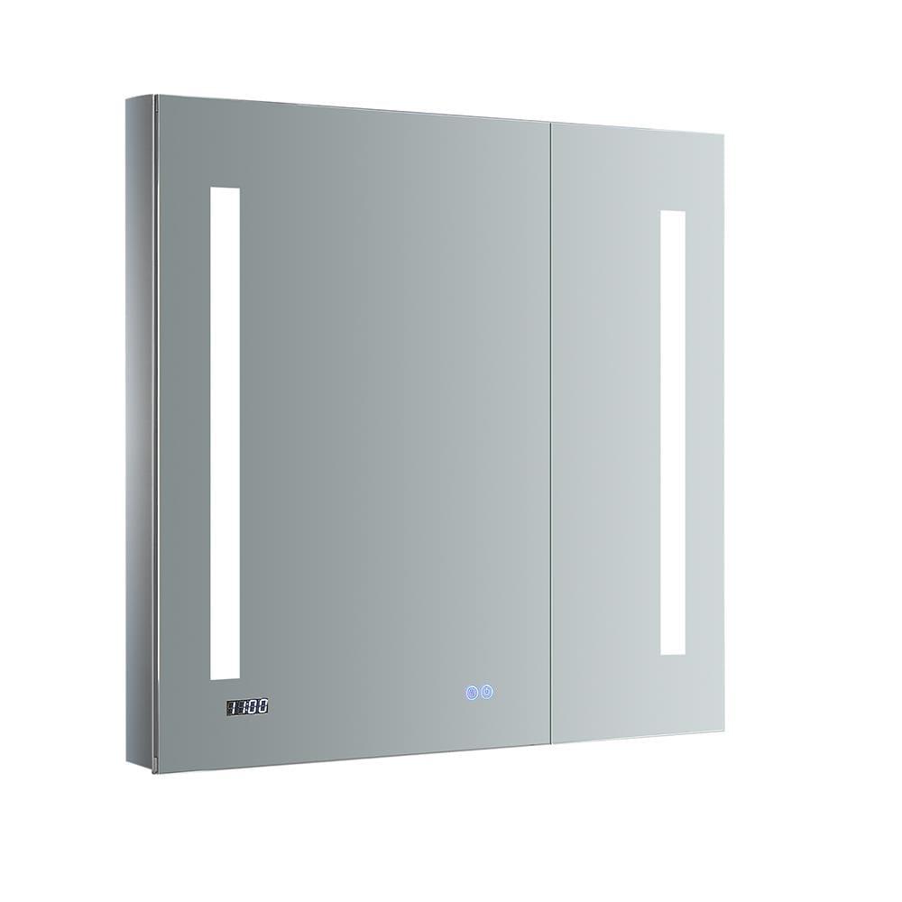 Fresca Tiempo 30x30" LED Lighting Aluminum Bathroom Medicine Cabinet in Mirrored