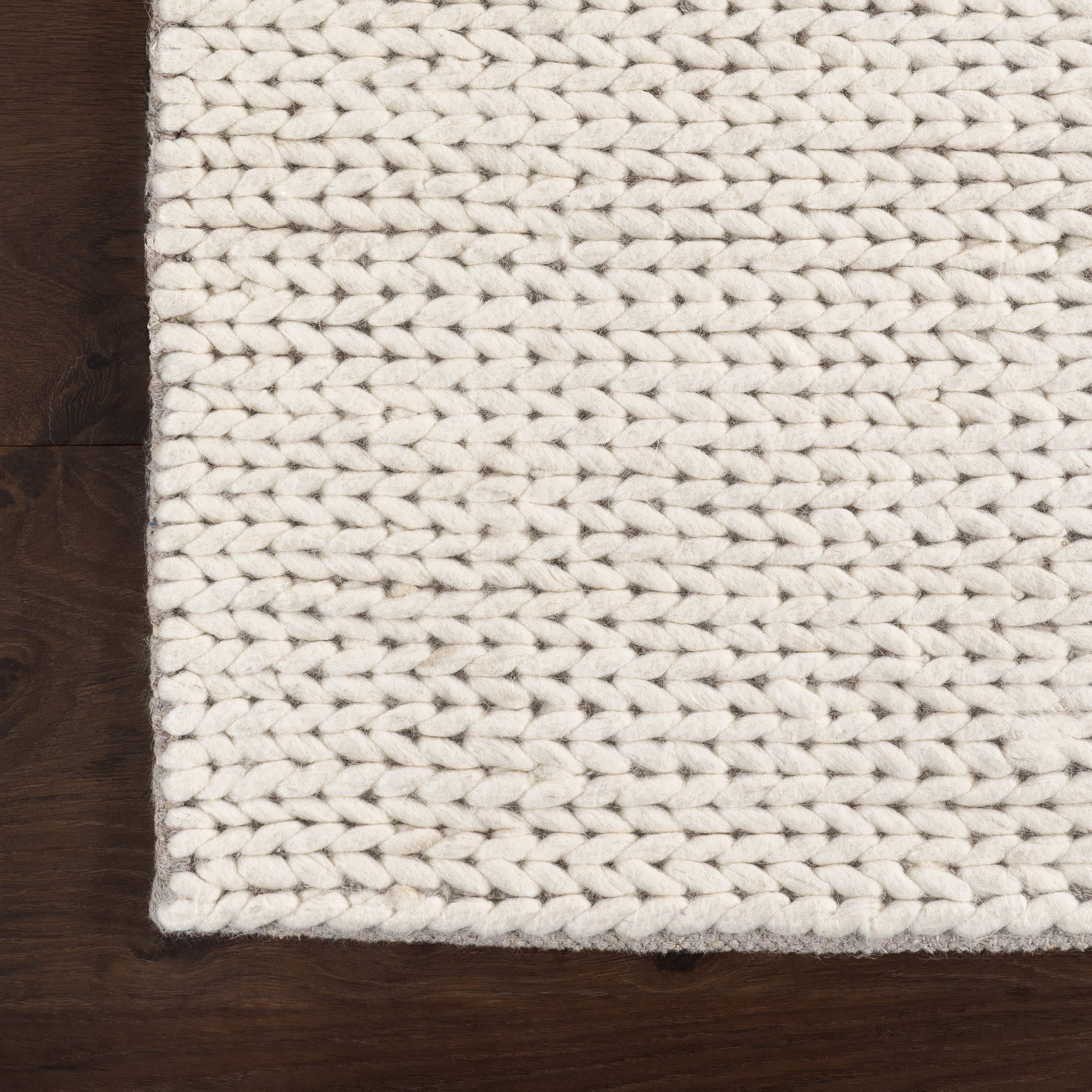 nuLOOM Penelope Braided Wool Off White 6' x 9' Farmhouse Area Rug
