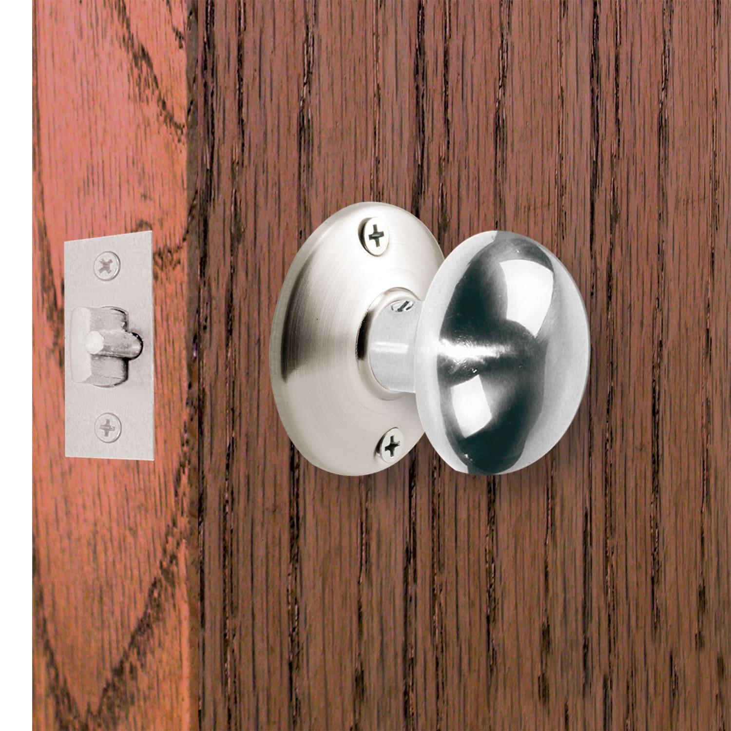 Solid Brass Vintage Door Knob Spindle Set, 2-1/4 In. Outside Diameter, Satin Nickel (Single Pack)
