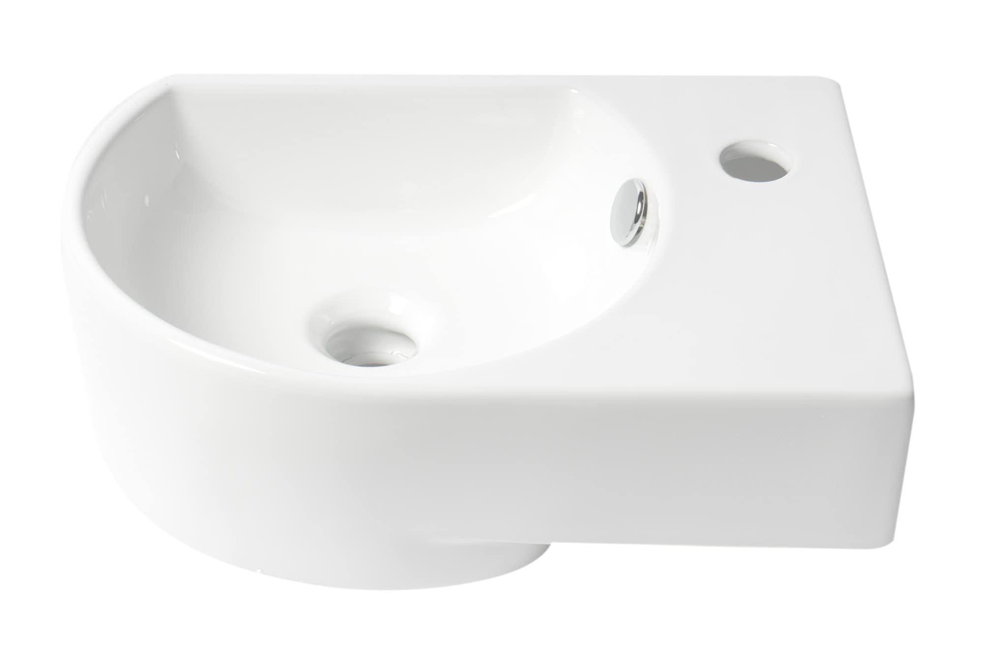 Alfi Brand 10.63'' White Porcelain Oval Bathroom Sink with Overflow