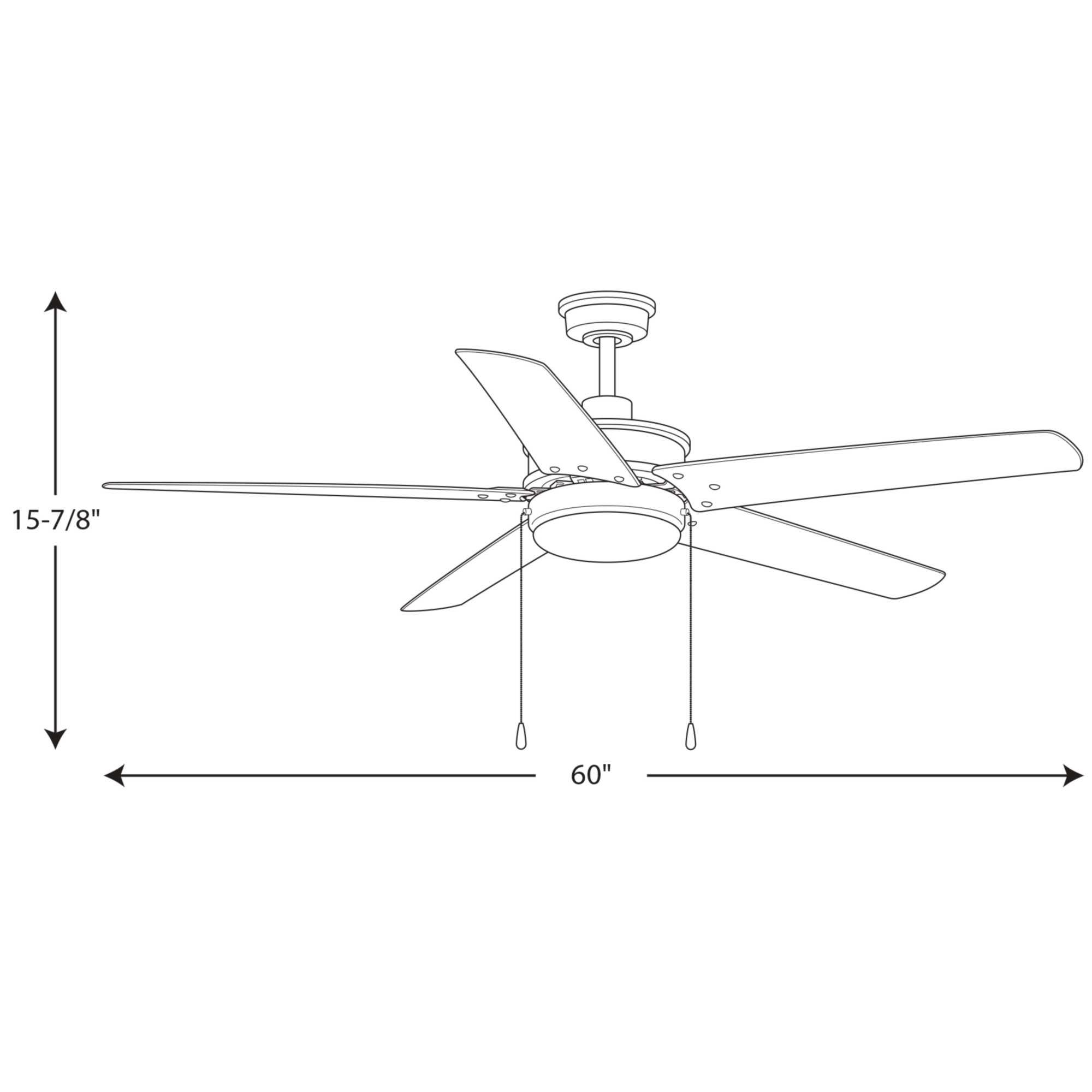 P2574-8030K-Progress Lighting-Whirl - Wide - Ceiling Fan - 1 Light - Damp Rated in Transitional style - 60 Inches wide by 15.88 Inches high-Forged