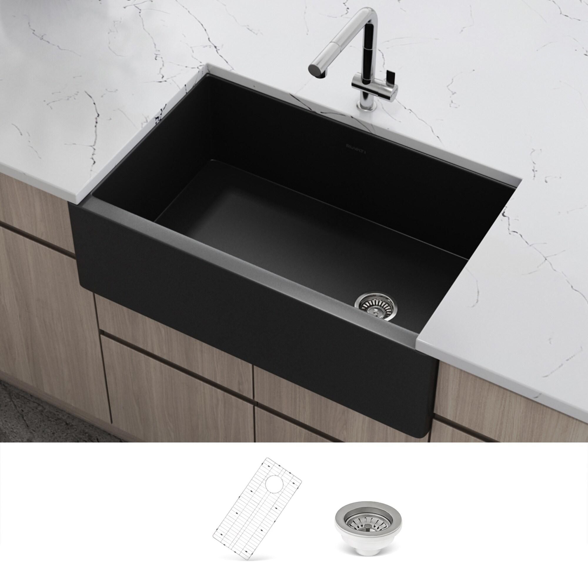 Ruvati 30-inch Fireclay Modern Farmhouse Kitchen Sink Single Bowl