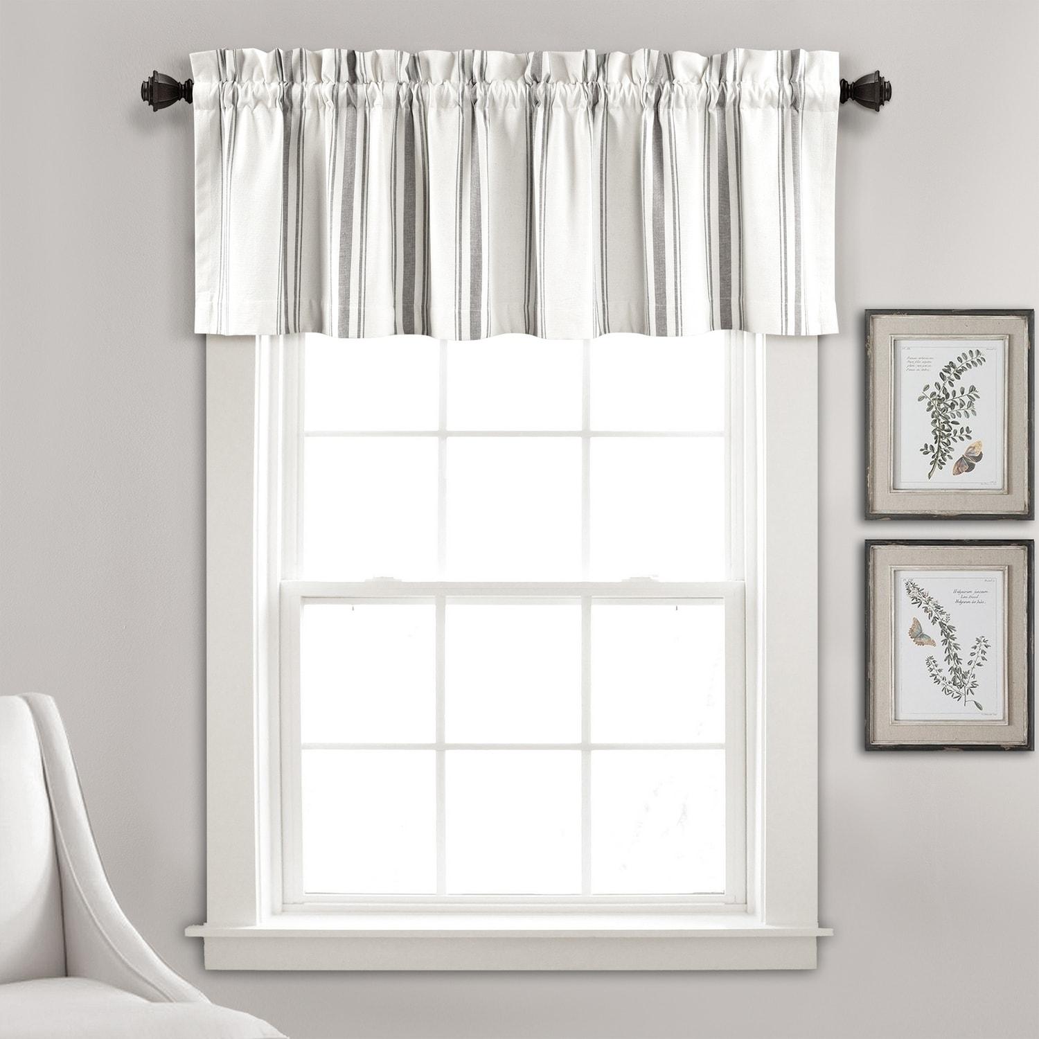 Lush Decor Striped Cotton Tailored Window Valance