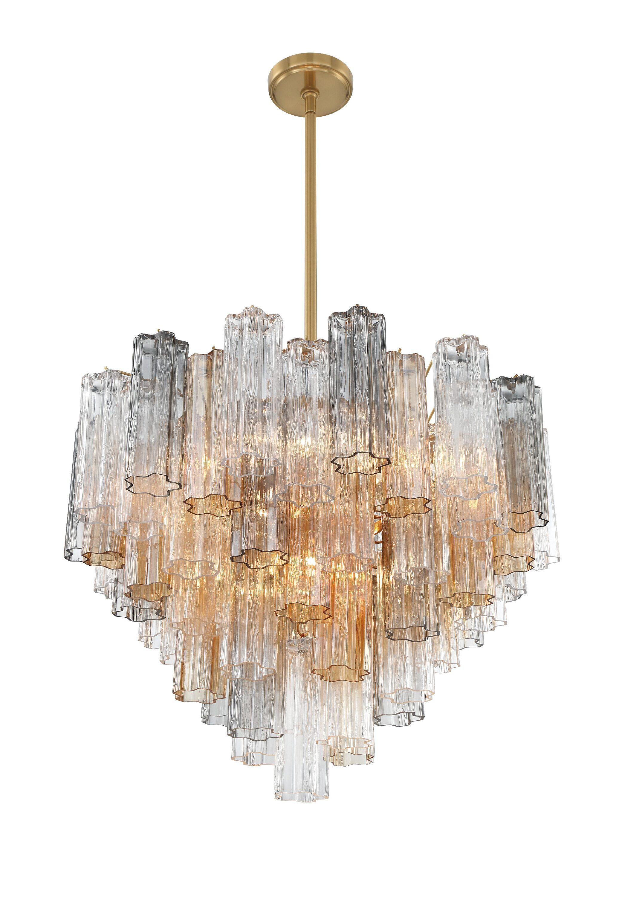 Crystorama Lighting Addis 12 - Light Chandelier in  Aged Brass