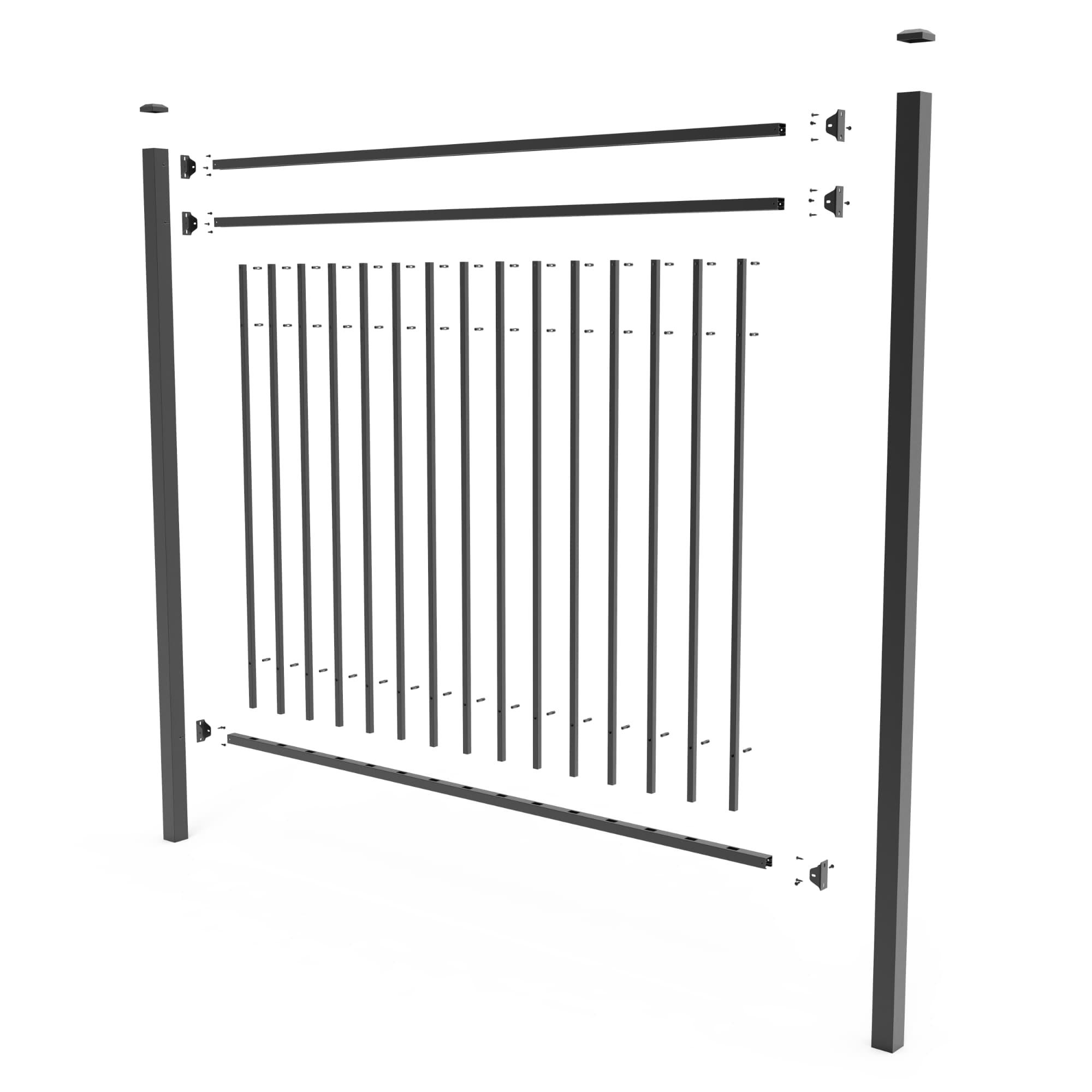 Deckorators 2 in. x 2 in. x 84 in. Aluminum Fence Post Kit, Textured Black