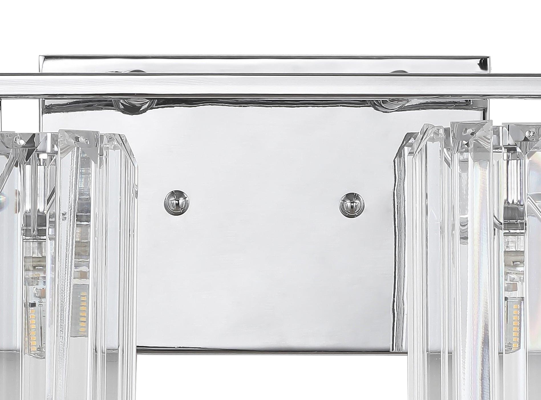 Coco Prism Vintage 29.75" 4-Light Metal/Glass Classic Glam LED Vanity Light, Chrome