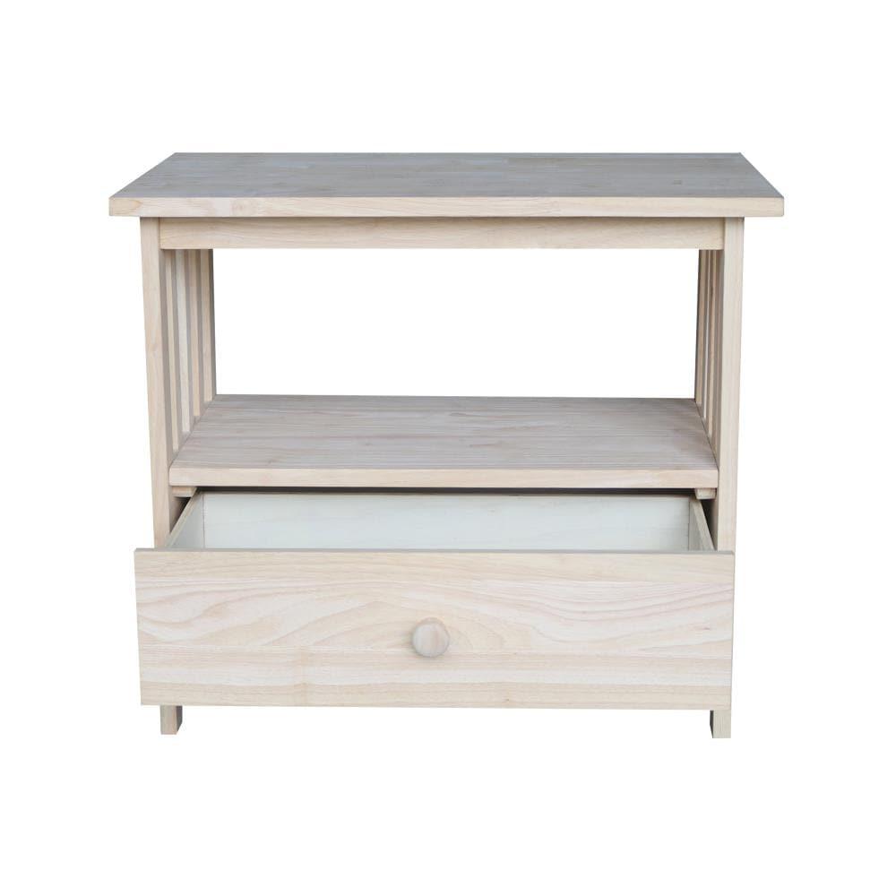 Thomas Mission TV Stand for TVs up to 40" Unfinished - International Concepts: Solid Wood Media Console