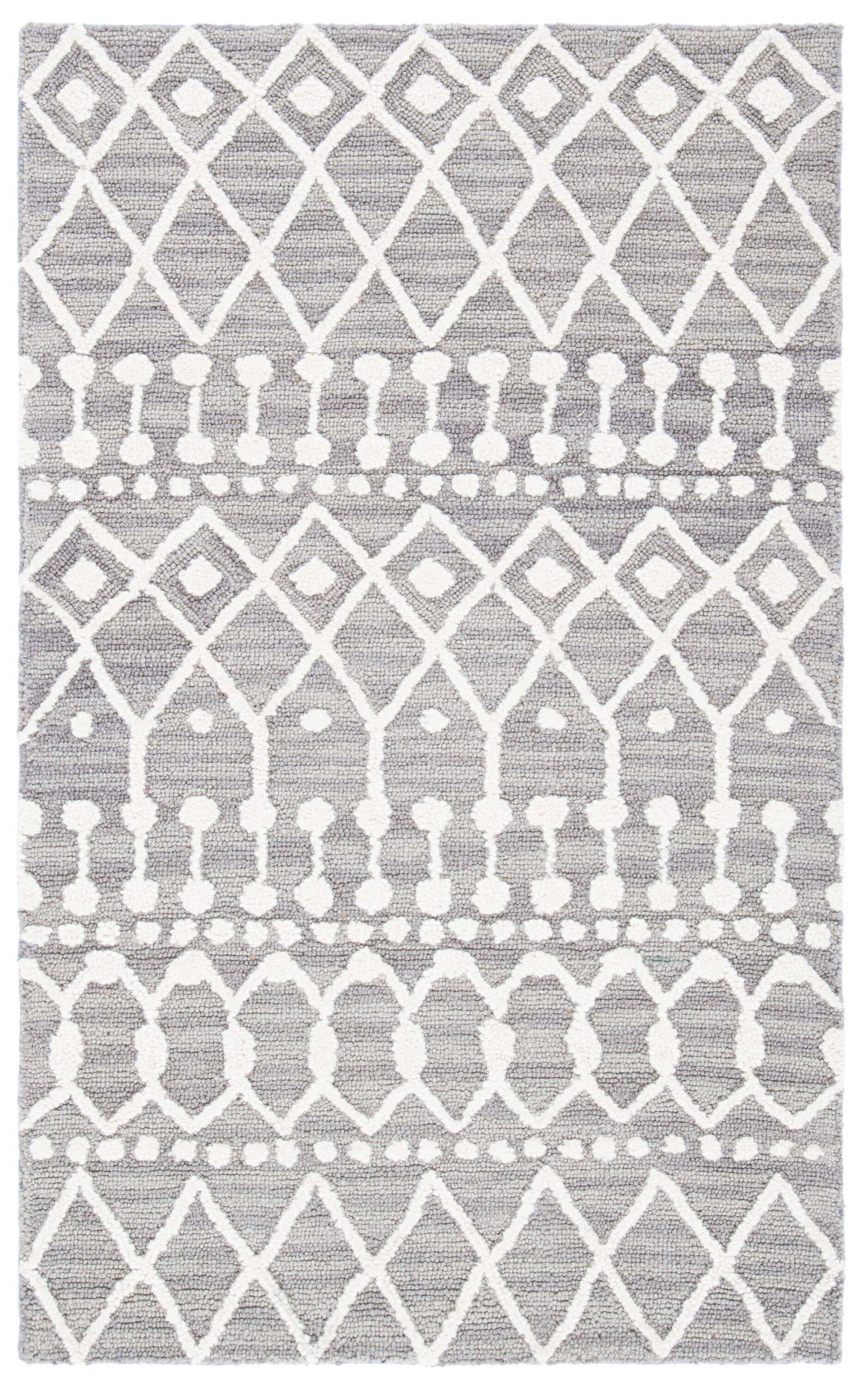 Blossom BLM115 Hand Tufted Area Rug - Grey/Ivory - 3'x5' - Safavieh.