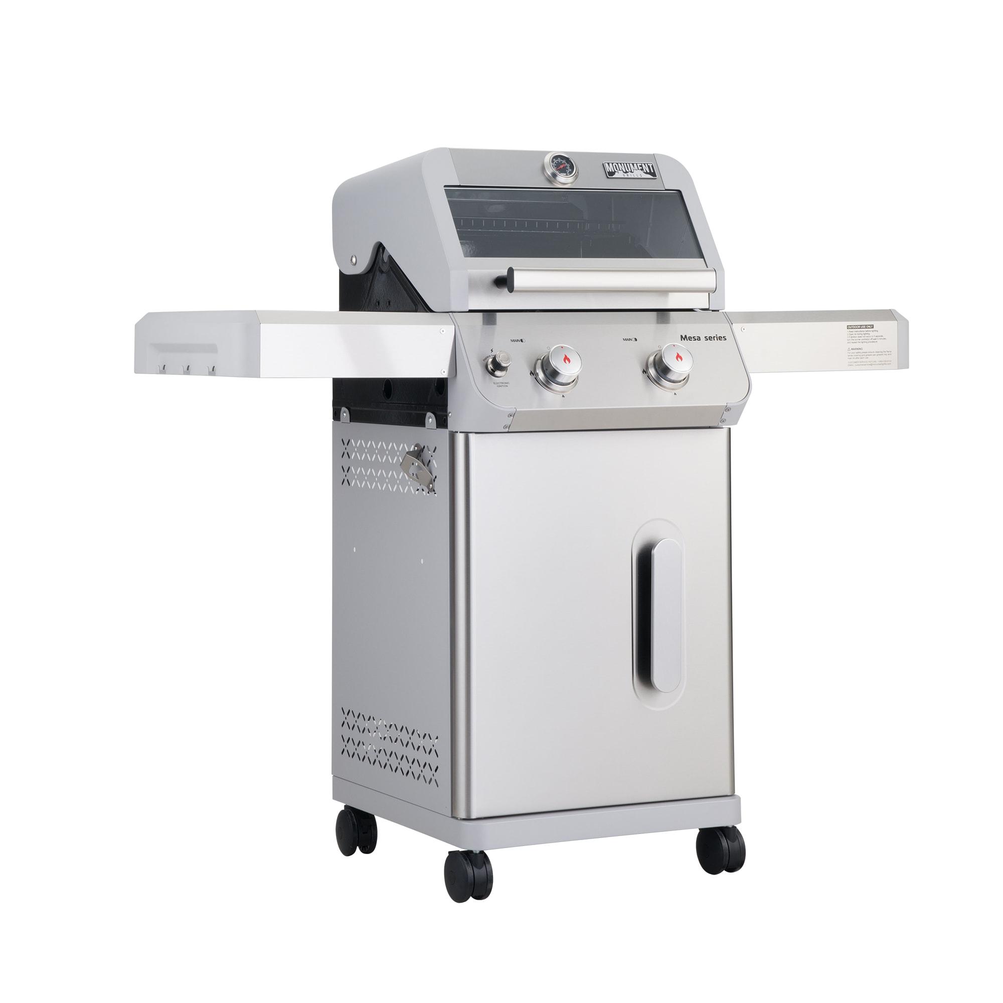 Monument Grills Mesa Series 2-Burner Free Standing Stailless Liquid Propane 24000 BTU Gas Grill with Cabinet