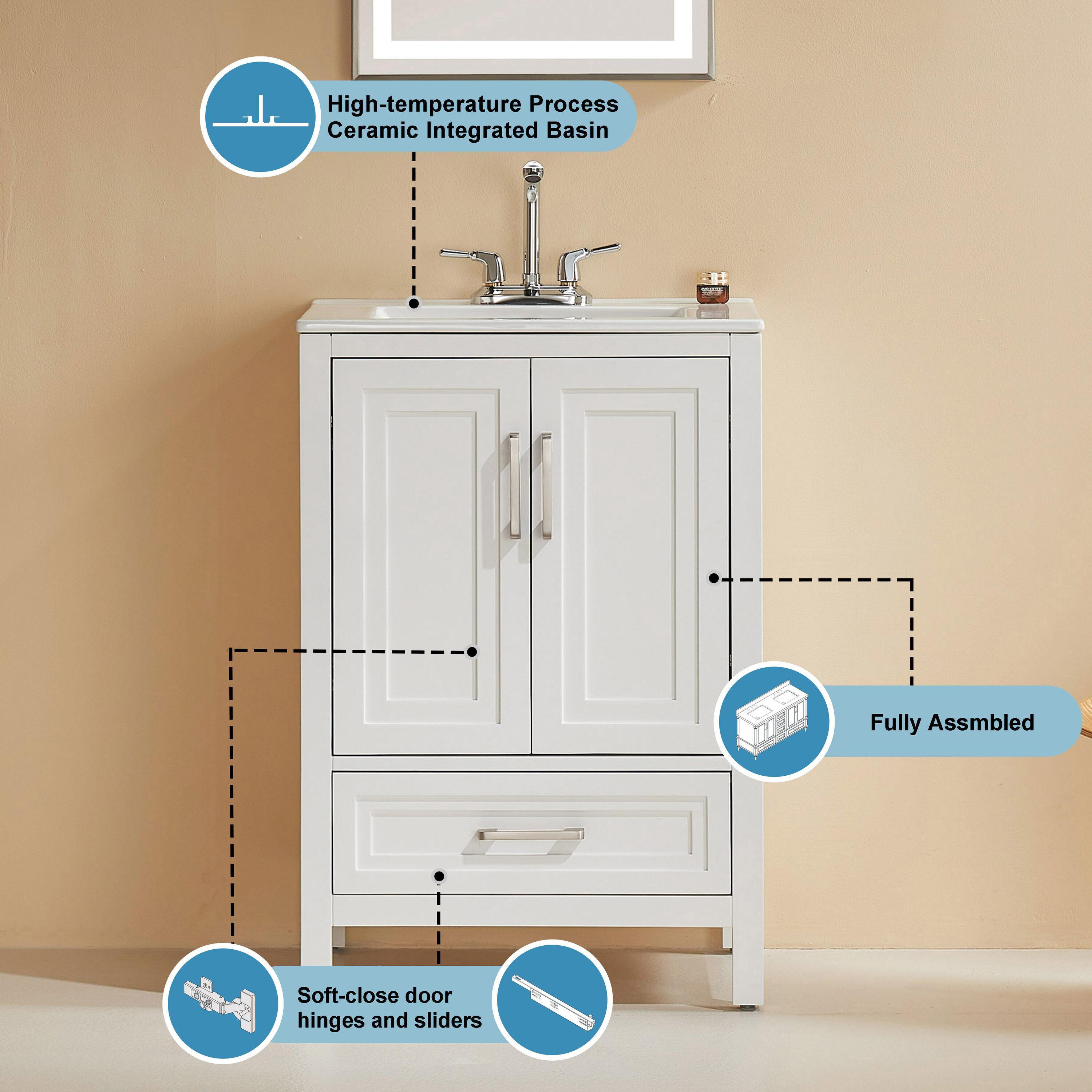 Rongeng Fully Assembled 24'' Freestanding Single Bathroom Vanity with Top