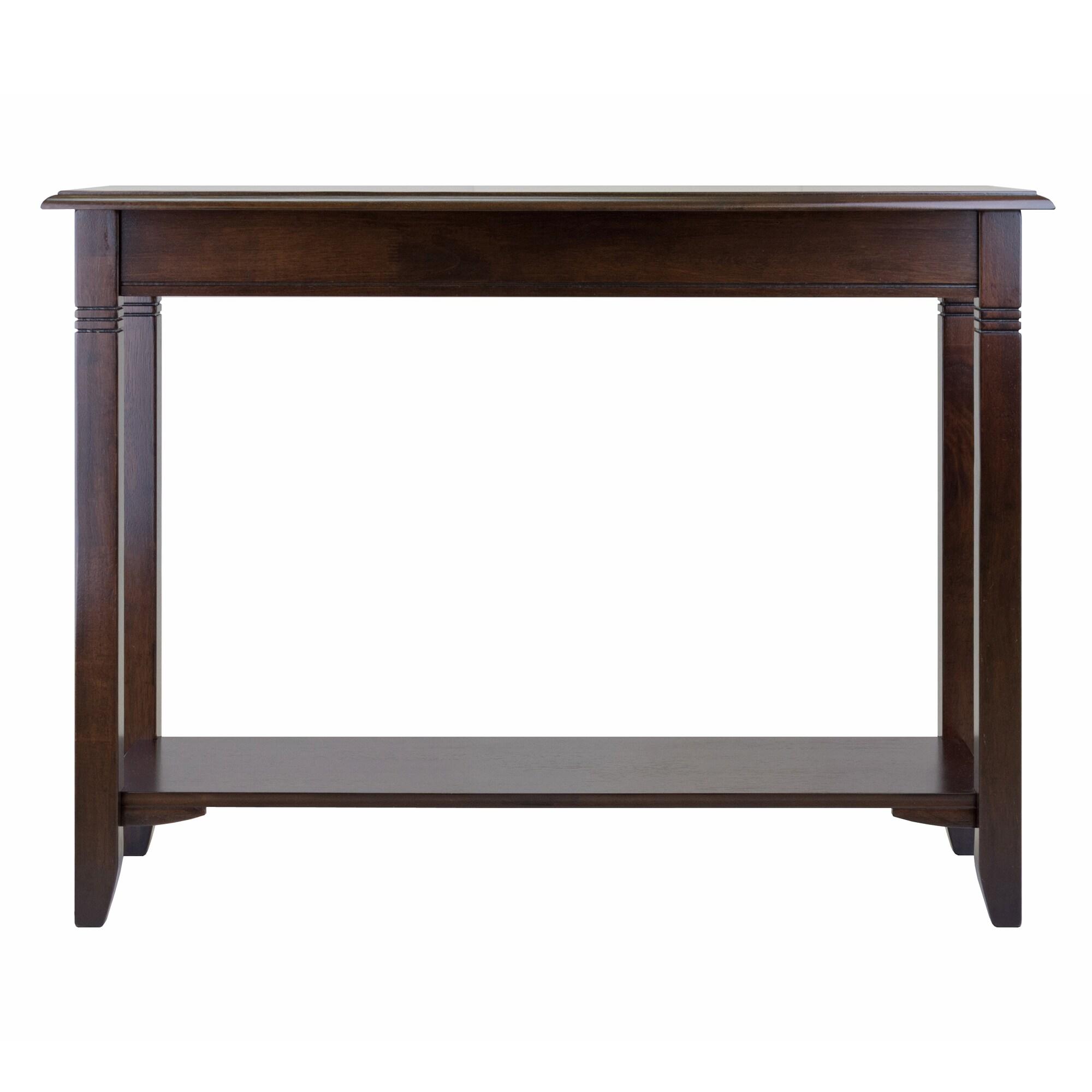 Winsome Nolan Console Table with Drawer Cappuccino: Elegant Entryway Table, Sofa Table with Shelf, Wood Composite