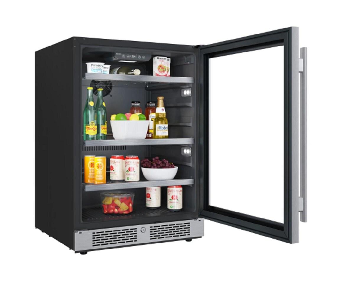 Avallon Avallon 23.8125'' W Convertible 140 Cans (12 oz.) Beverage Cooler with Glass Door