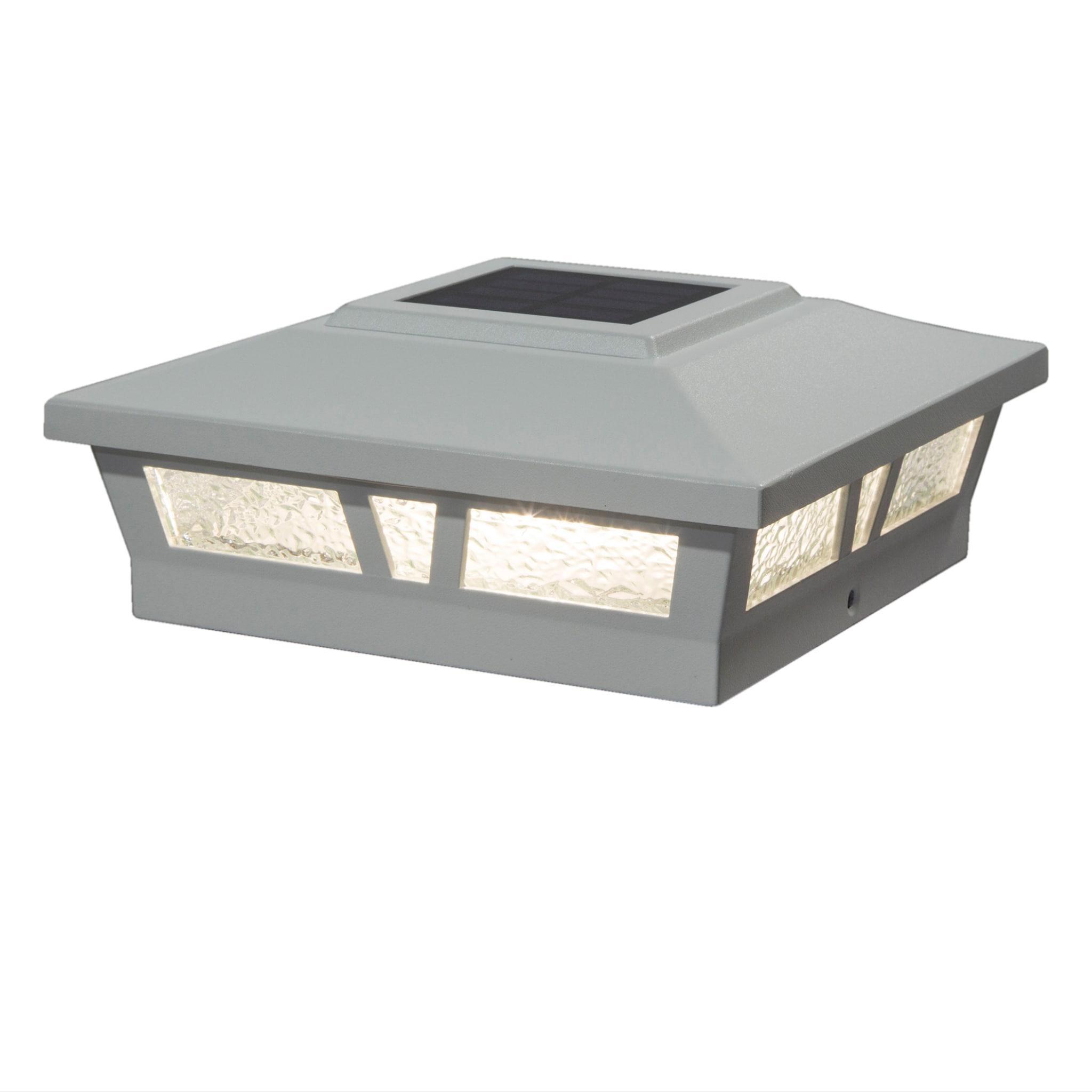 Classy Caps Oxford Solar Powered Integrated LED Aluminium Fence Post Cap Light 6 in. x 6 in. with Base Adapter Included