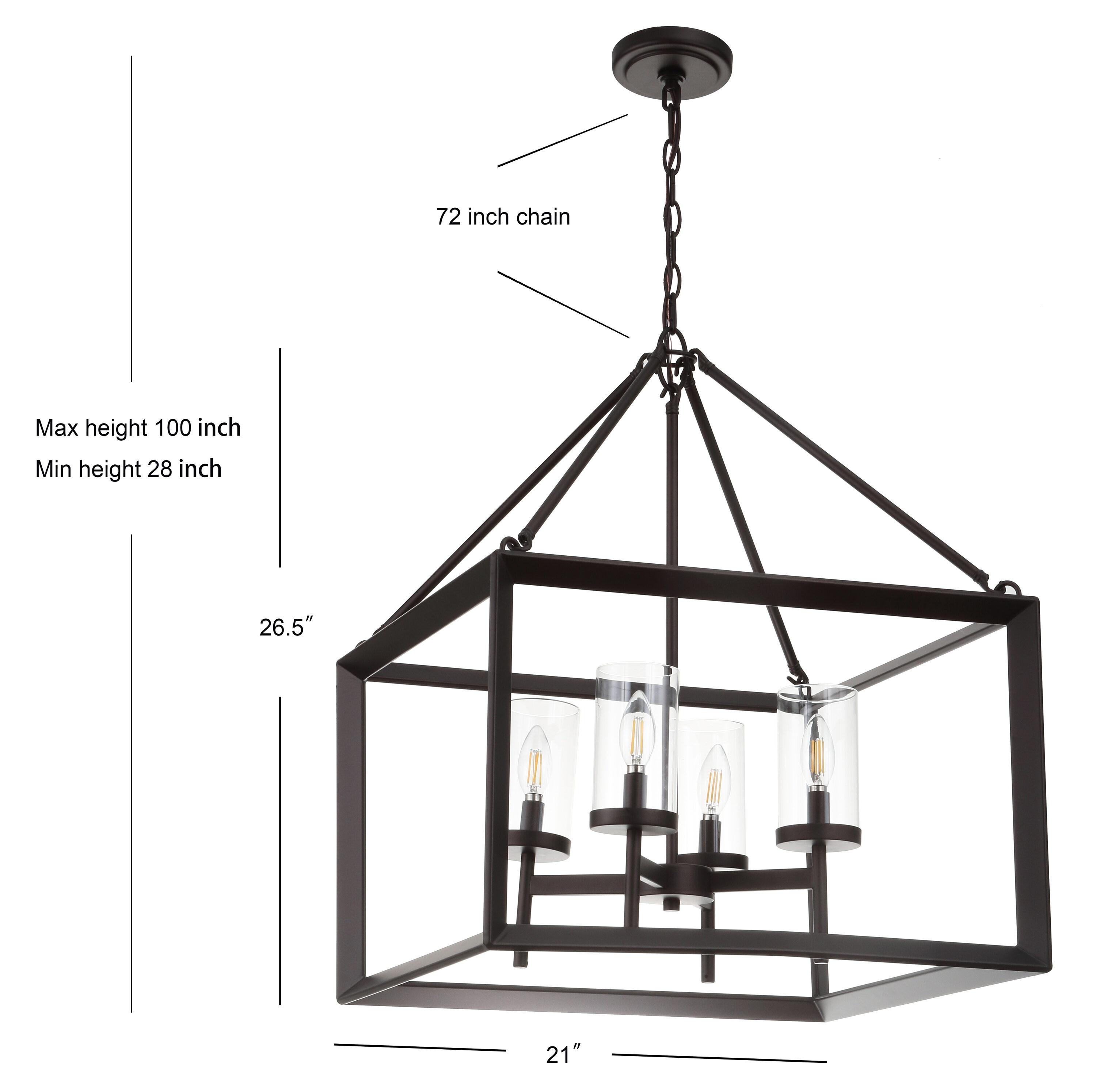 Anna 21" 4-light Metal/Glass LED Pendant, Oil Rubbed Bronze