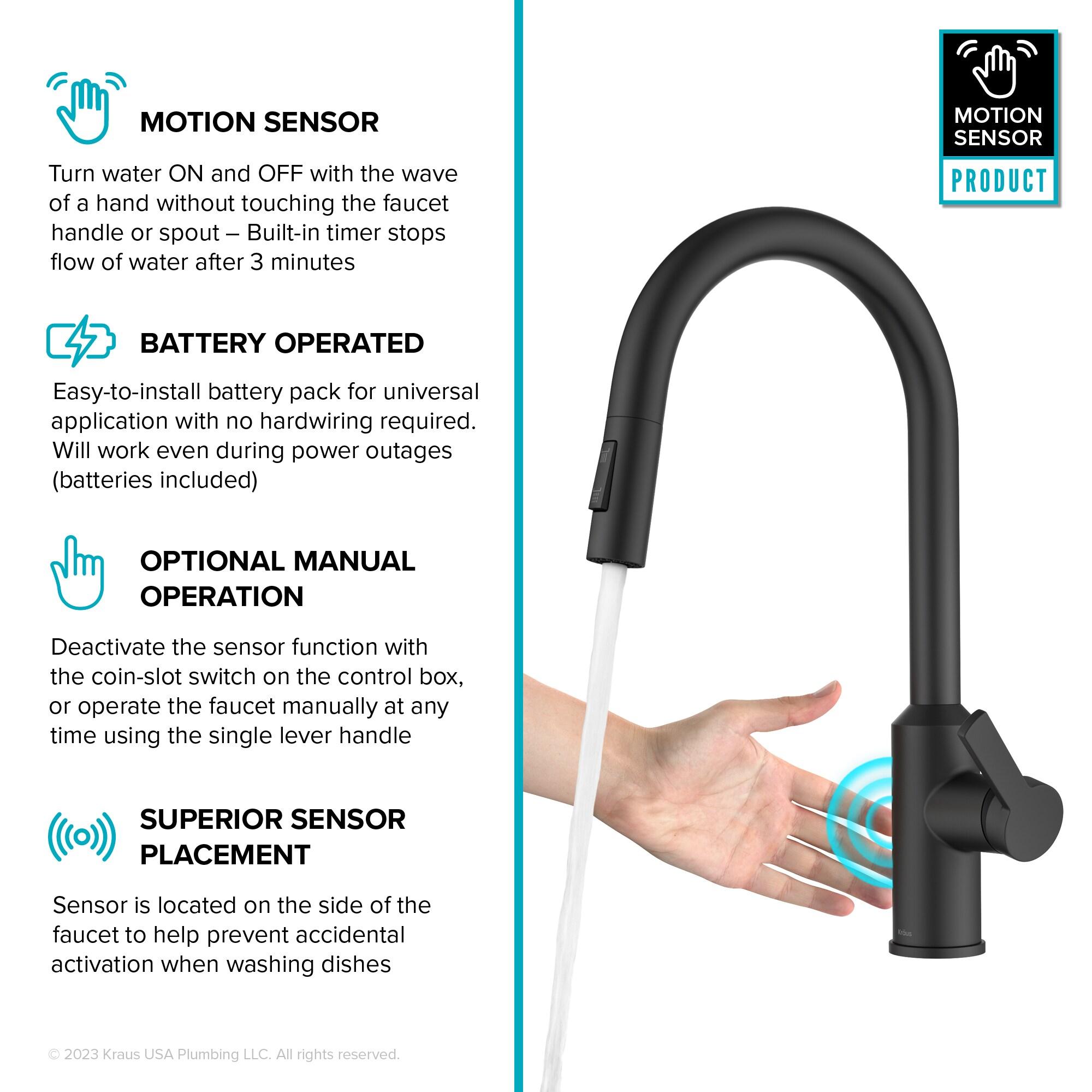 KRAUS Oletto Touchless Sensor Pull-Down Single Handle Kitchen Faucet