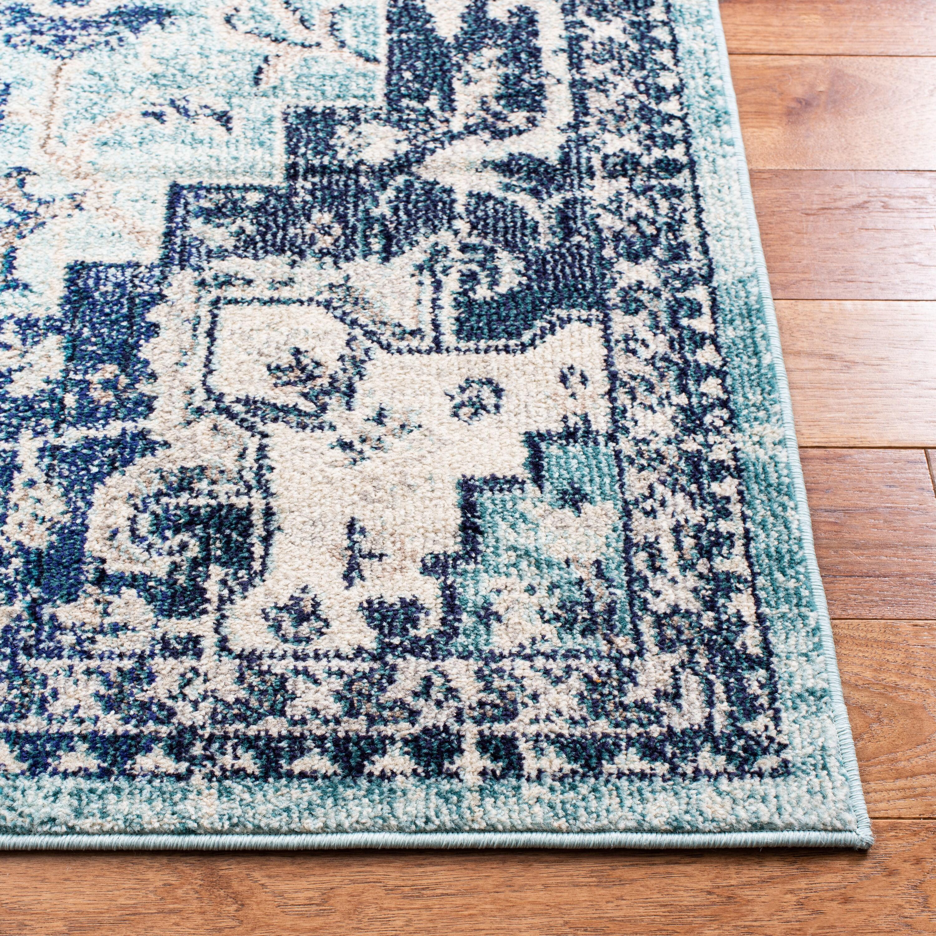Madison MAD473 Power Loomed Indoor Area Rug - Teal/Navy - 5'3"x7'6" - Safavieh