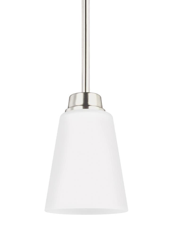 Kerrville 6'' Mini-Pendant in Brushed Nickel with Satin Etched Glass