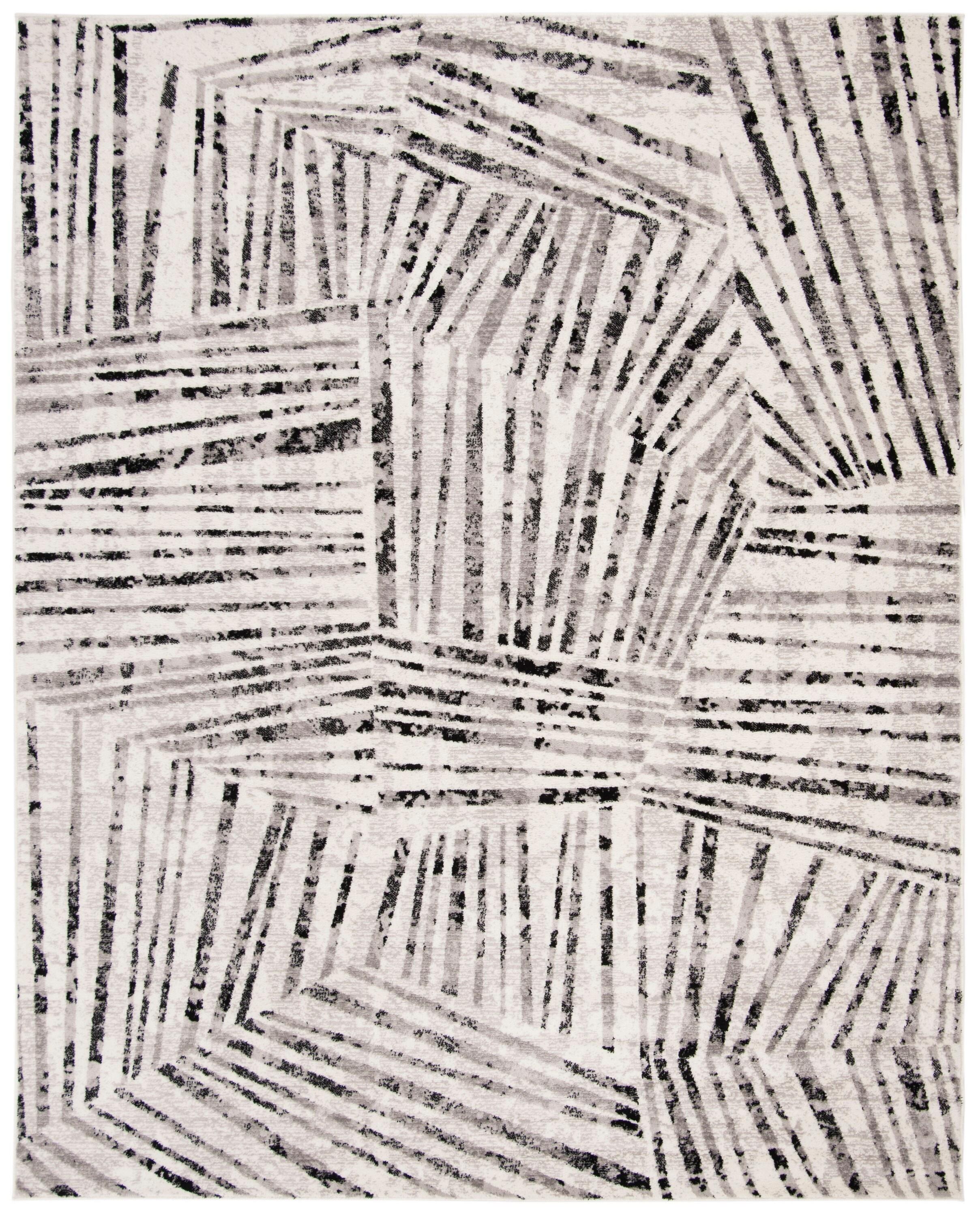 SAFAVIEH Skyler Carlene Geometric Area Rug, Grey/Ivory, 9' x 12'
