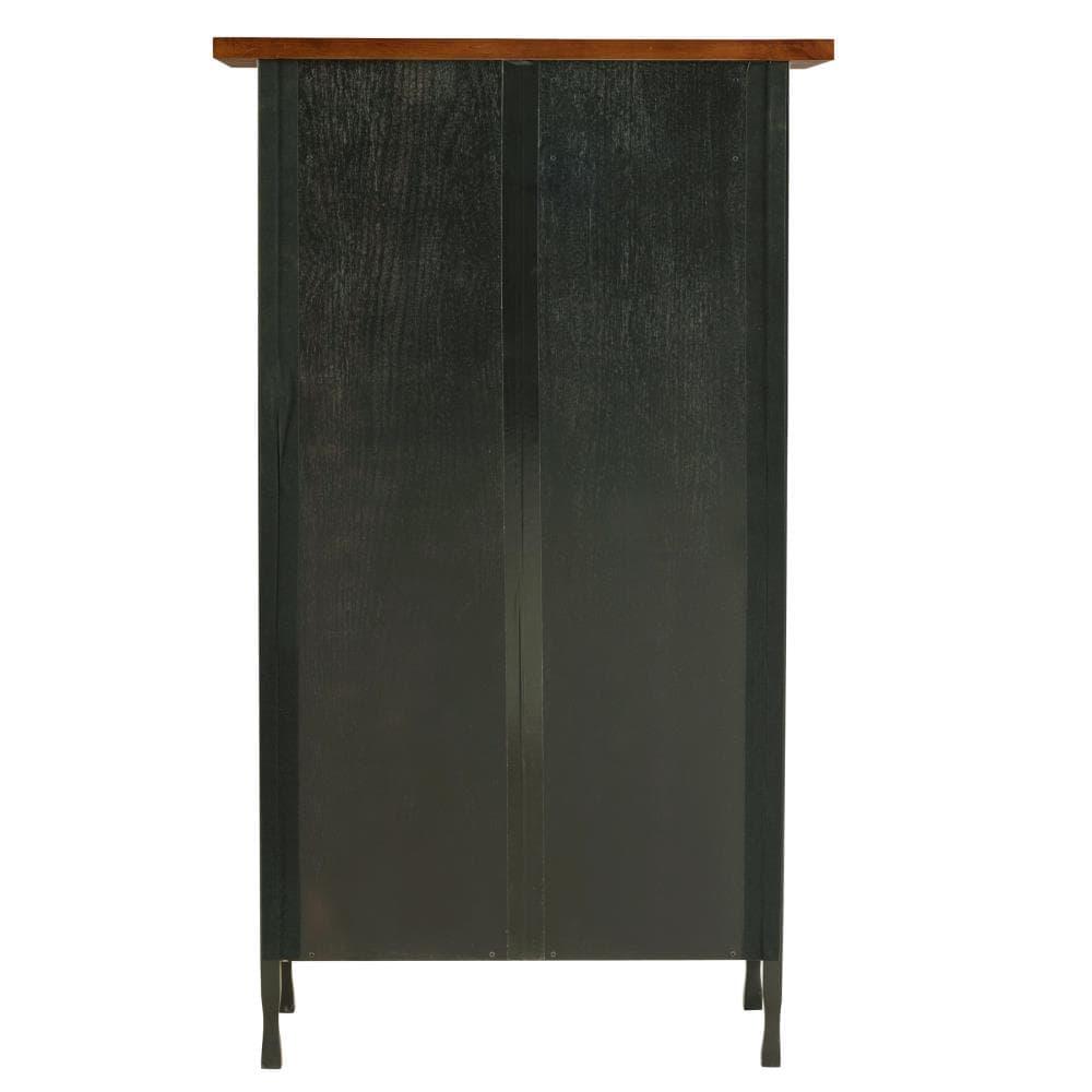 Leick Home 11262 Ironcraft Mantel Height Rustic Bookcase with Drawer Storage, Mission Oak and Black