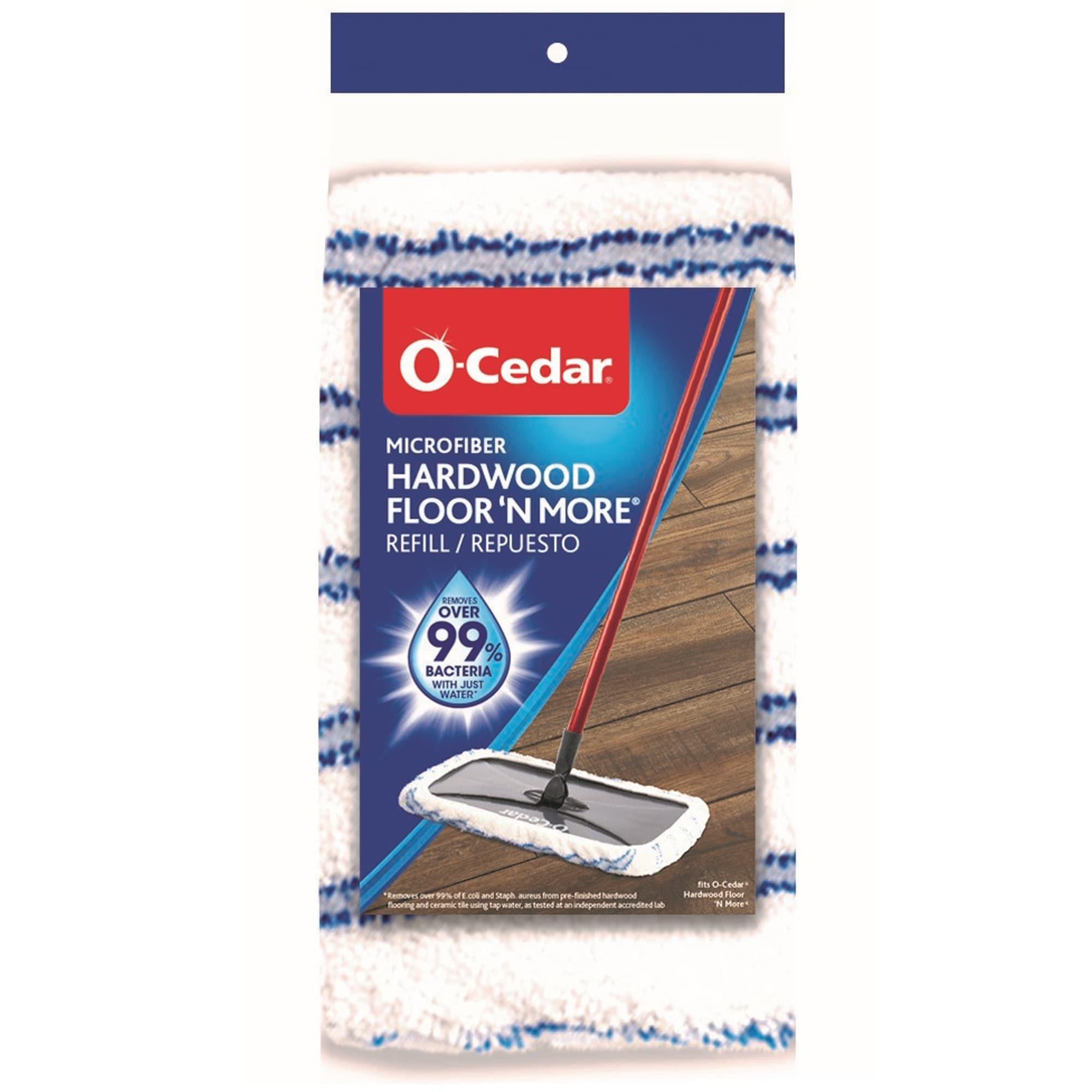 White and Blue Microfiber Flat Mop Refill for Hardwood Floors