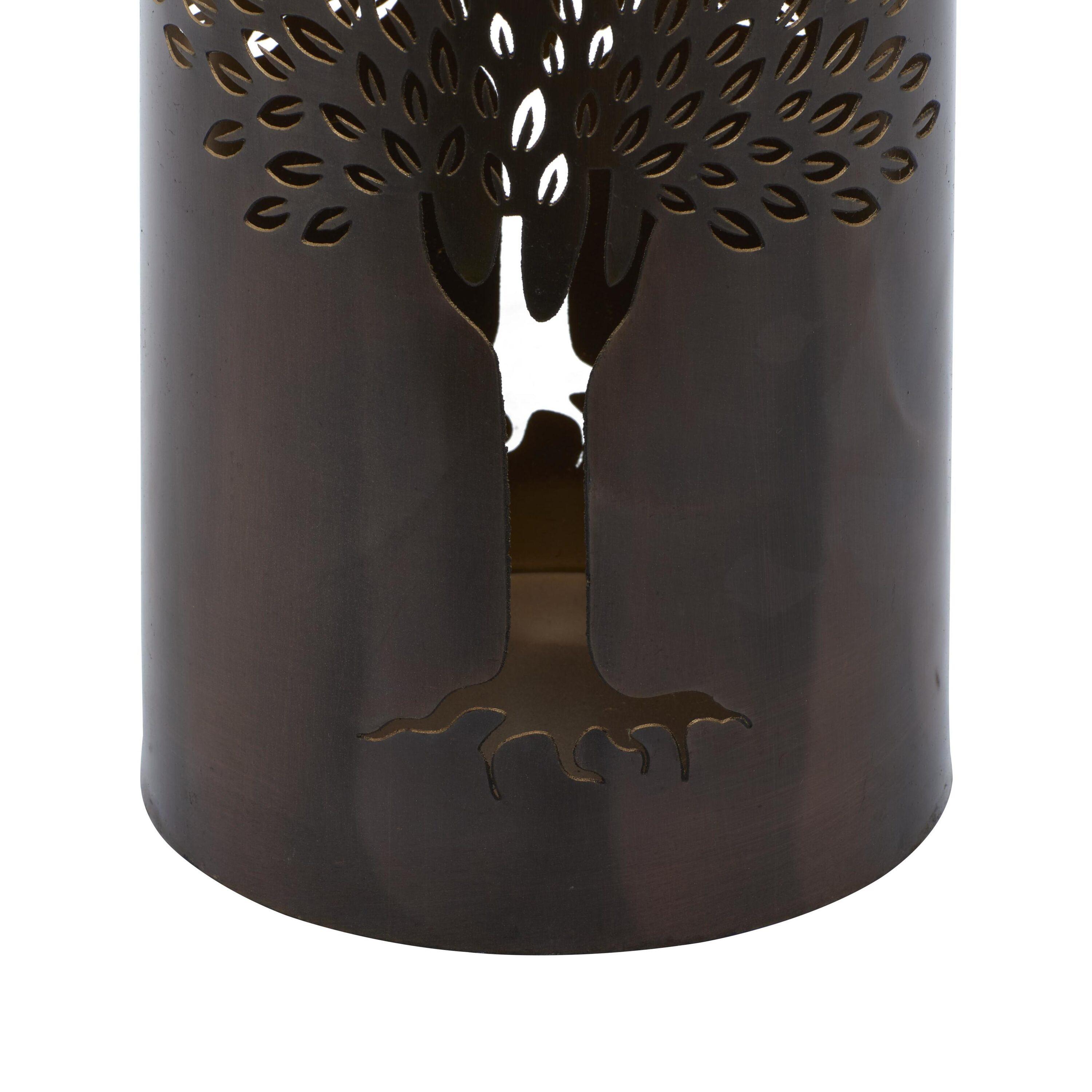 DecMode 3 Holder Copper Metal Tree Decorative Candle Lantern, Set of 3