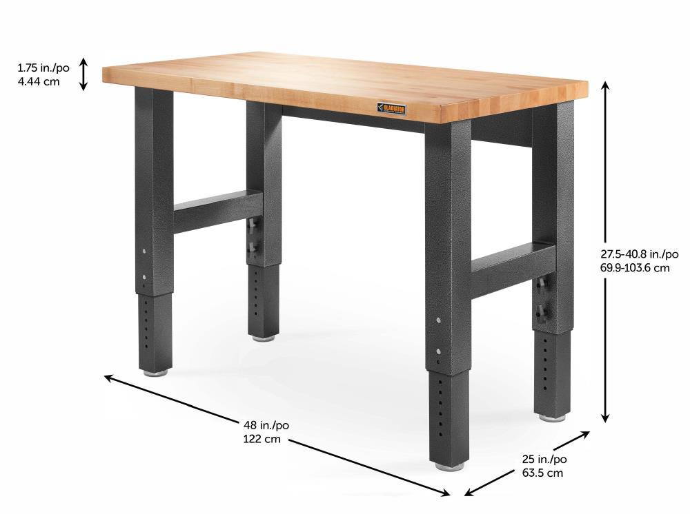 Adjustable Height Hardwood Workbench