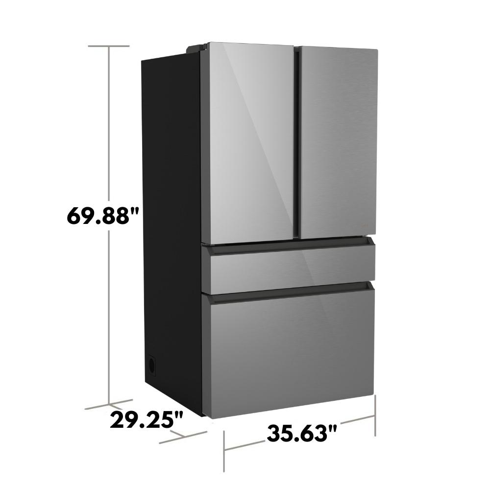 Café ENERGY STAR 23.2 Cu. Ft. Smart Counter-Depth 4-Door French-Door Refrigerator In Platinum Glass With Dual-Dispense Autofill Pitcher