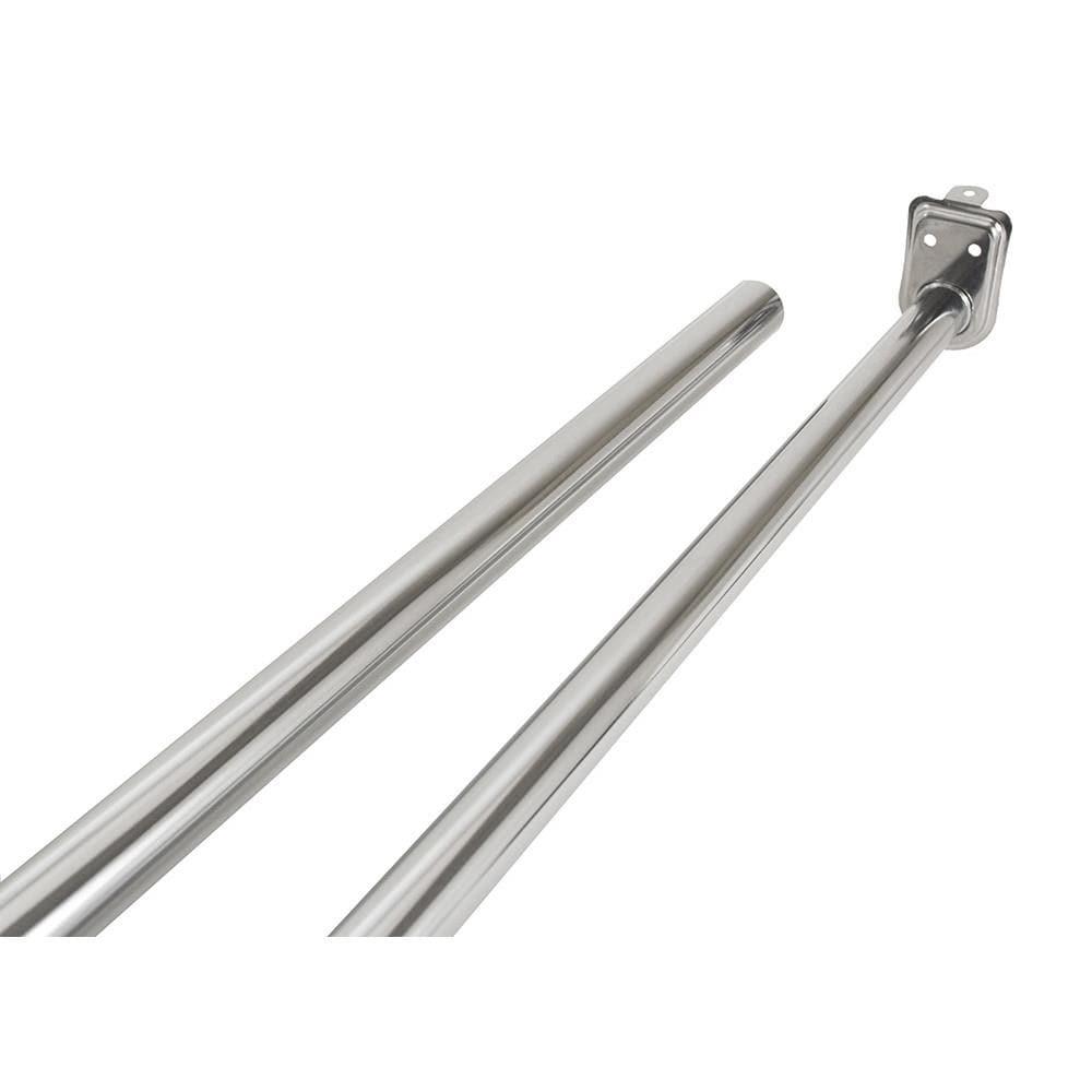 Adjustable Silver Stainless Steel Closet Rod in Polished Chrome 48 to 72-Inch