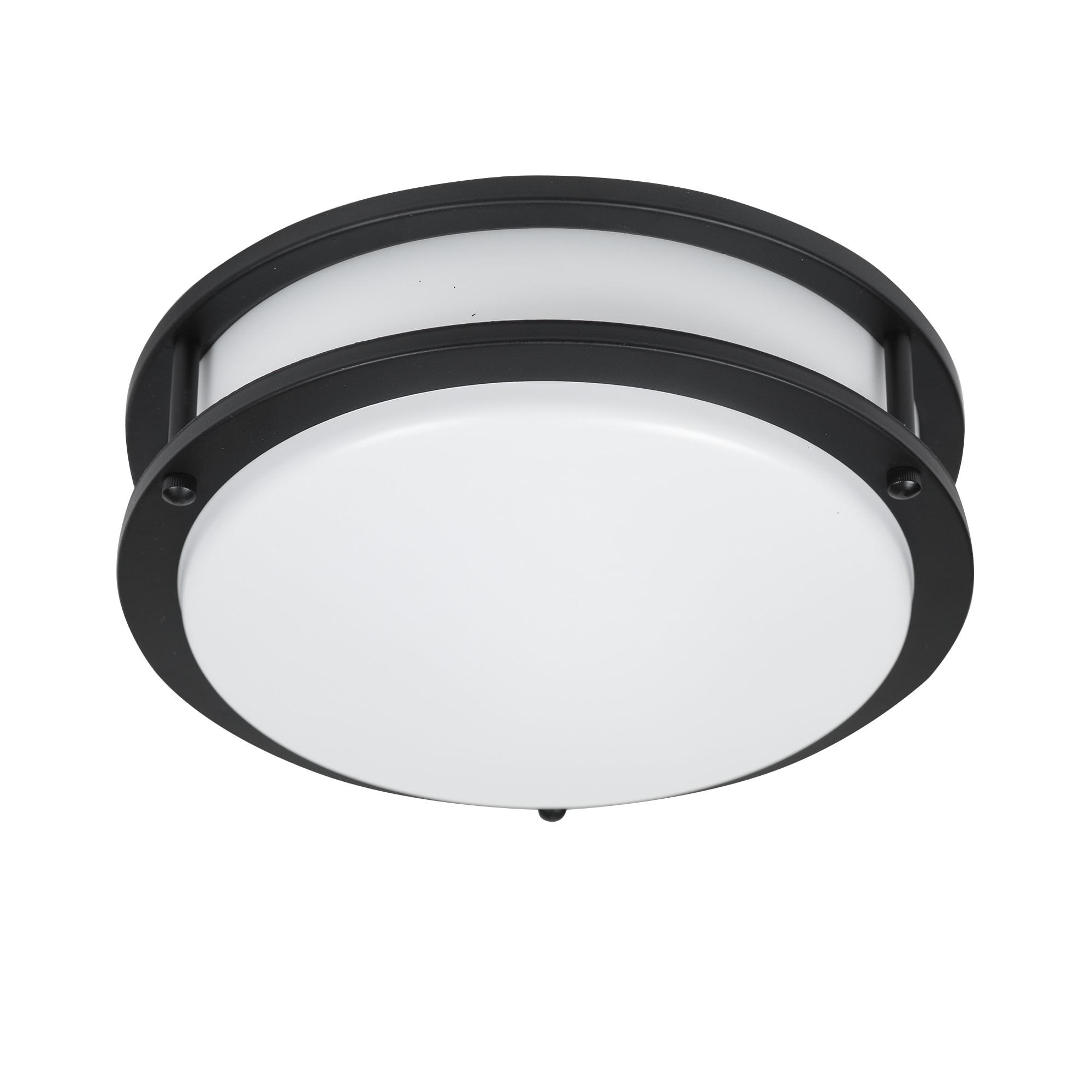 DESIGNERS FOUNTAIN Flush Mount Ceiling Light, 10 Inch Round LED DC Lighting Fixture Kitchen, Bedroom, Bathroom, and Hallway, Dimmable, 1150 Lumens, 3000K/4000K/5000K, Matte Black, EV1410C3C-43