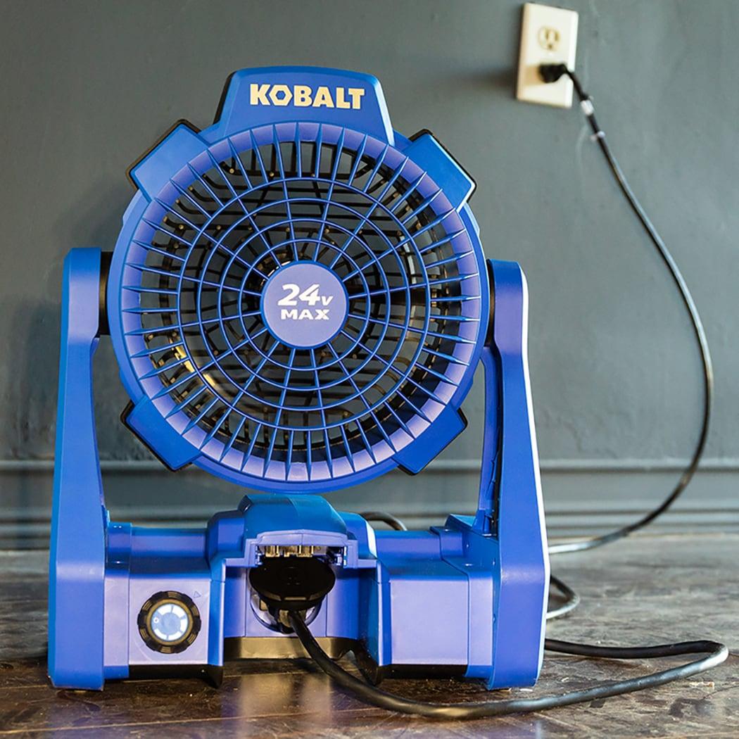 Kobalt 7-in 24 -Volt 5 -Speed High Velocity Indoor/Outdoor Blue Personal Fan