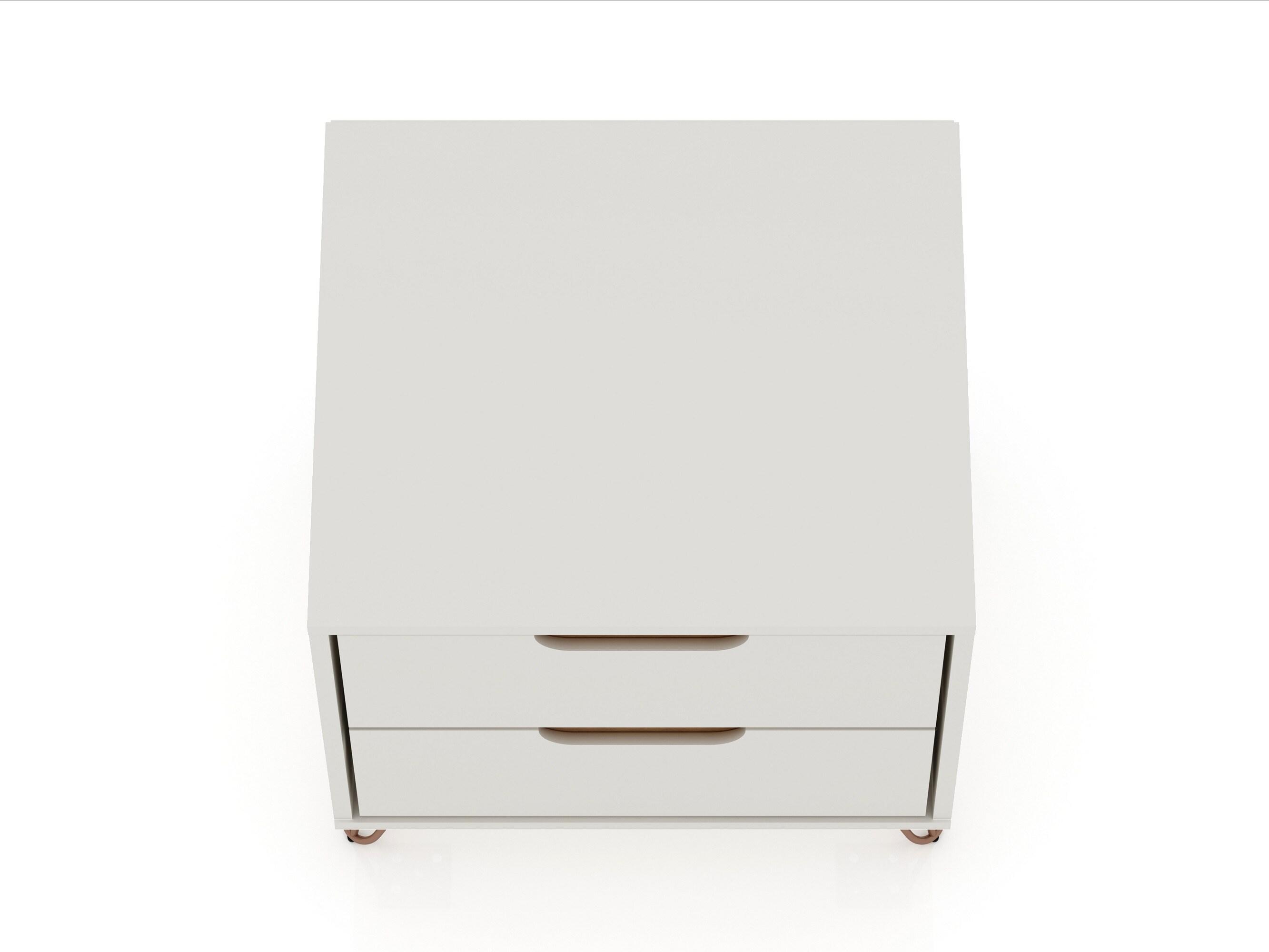 Set of 2 Rockefeller 2 Drawer Nightstands - Manhattan Comfort
